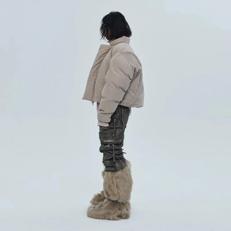 Oversized Beige Puffer Jacket