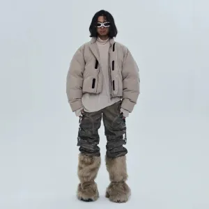 Oversized Beige Puffer Jacket