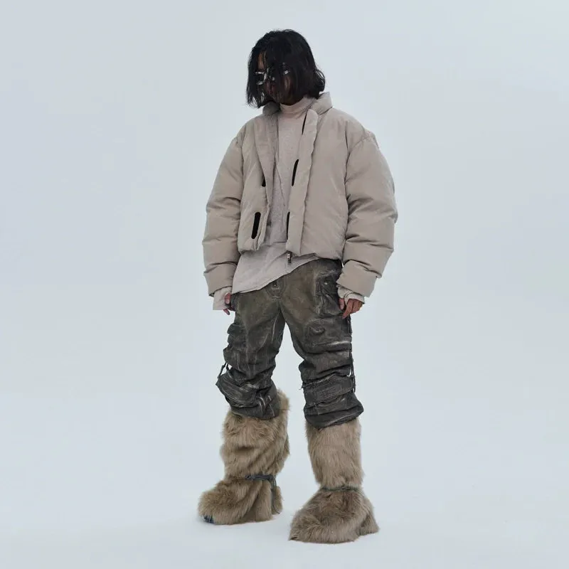 Oversized Beige Puffer Jacket