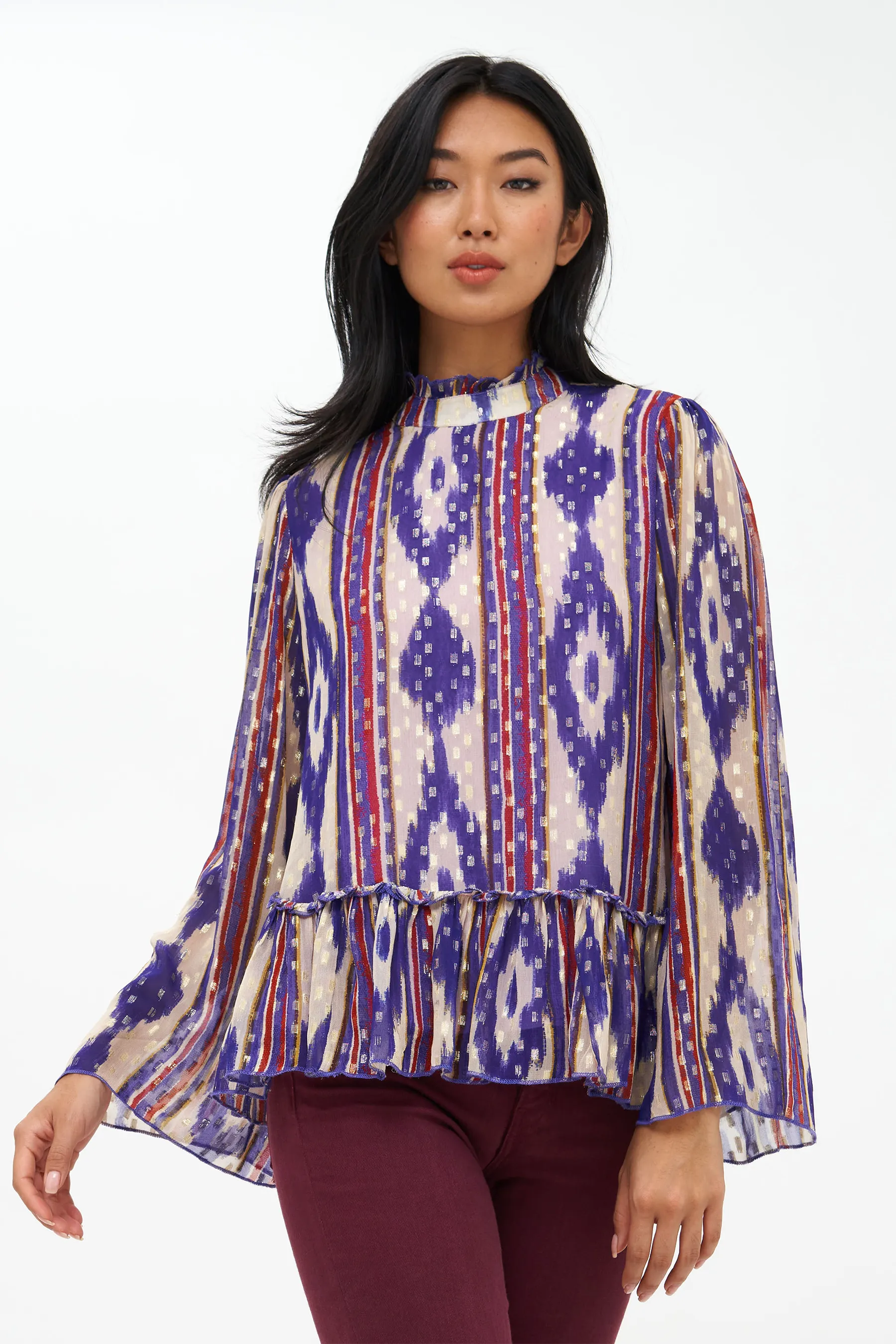 Peplum Blouse- Palermo Indigo