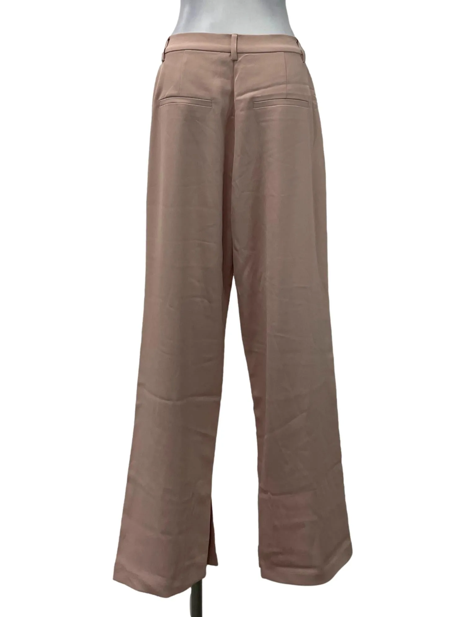 Pink High Waisted Pleated Straight Pants LB