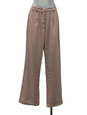 Pink High Waisted Pleated Straight Pants LB
