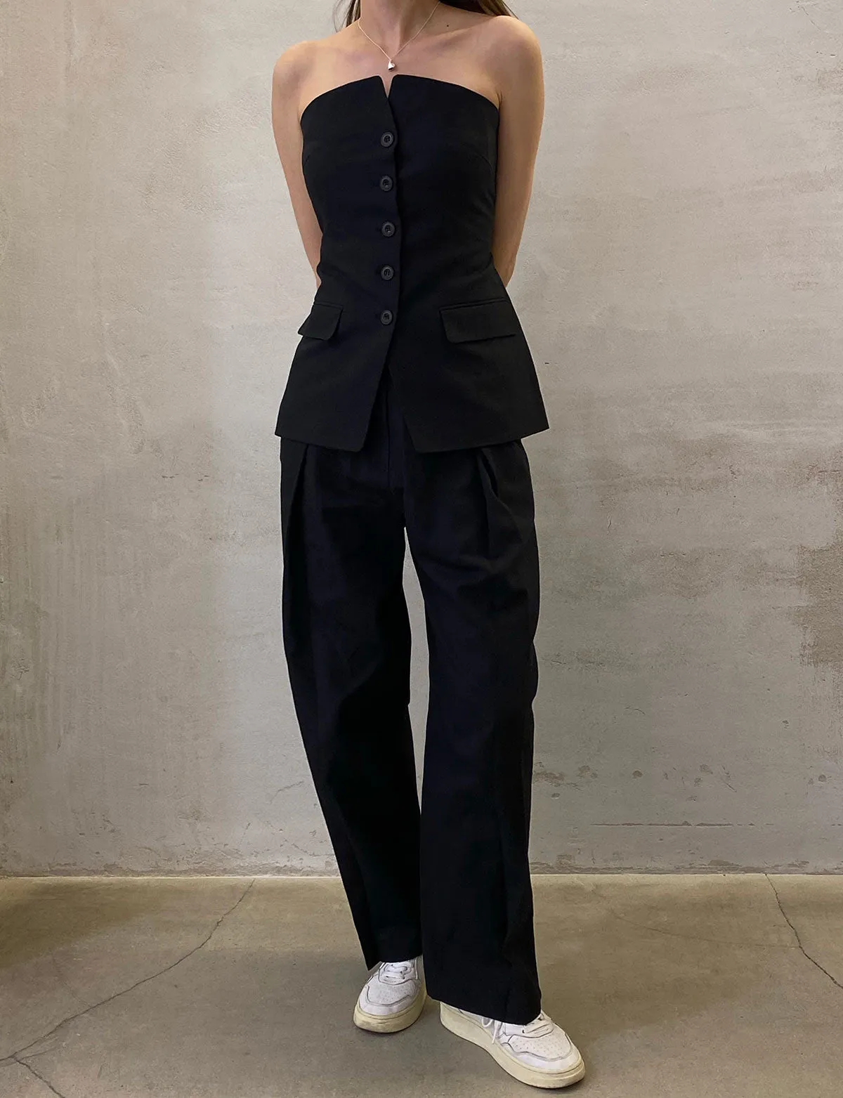 Pleated Linen-Blend Crop Pants