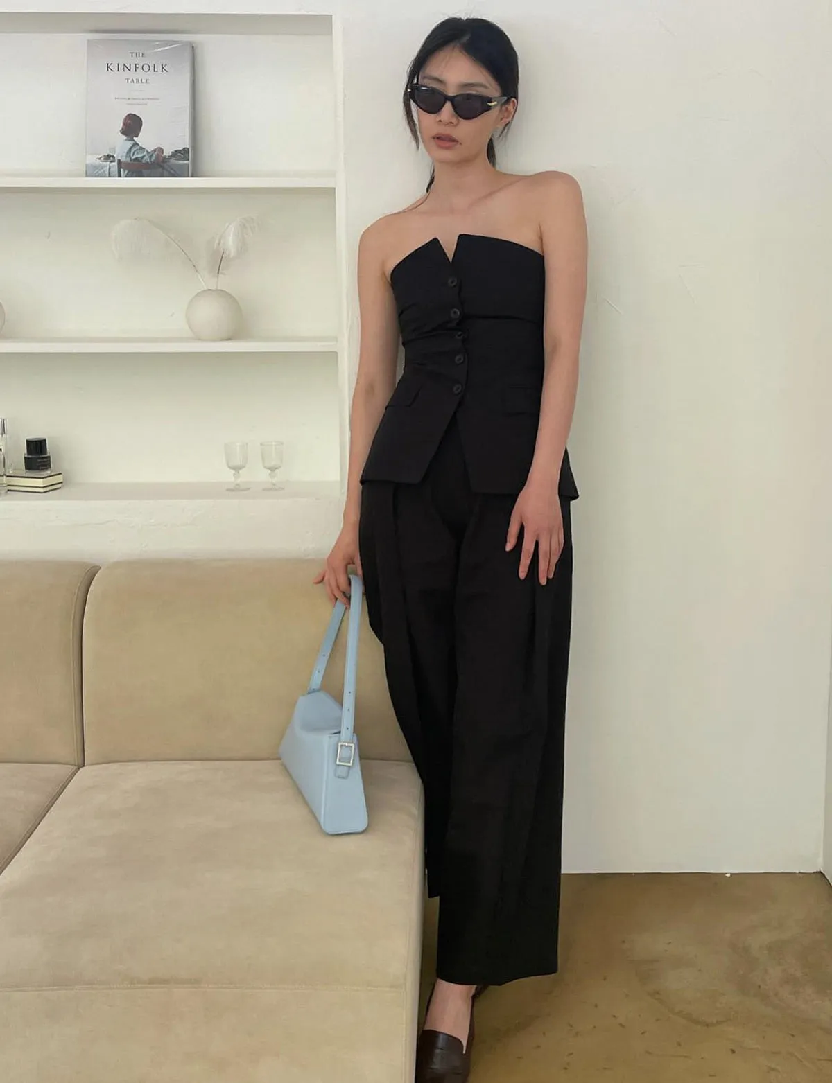 Pleated Linen-Blend Crop Pants