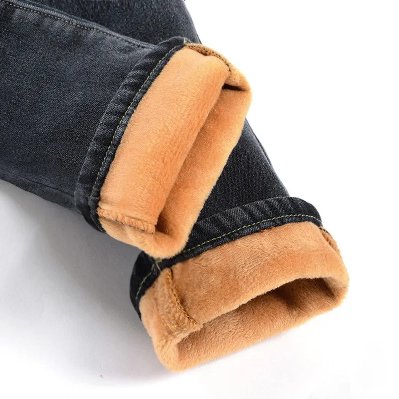 Plus Velvet Thicker Women Jeans Warm High Waist Trousers Cowboy Pants Stretch Denim Jeans Pants Winter Pencil Jeans C1495
