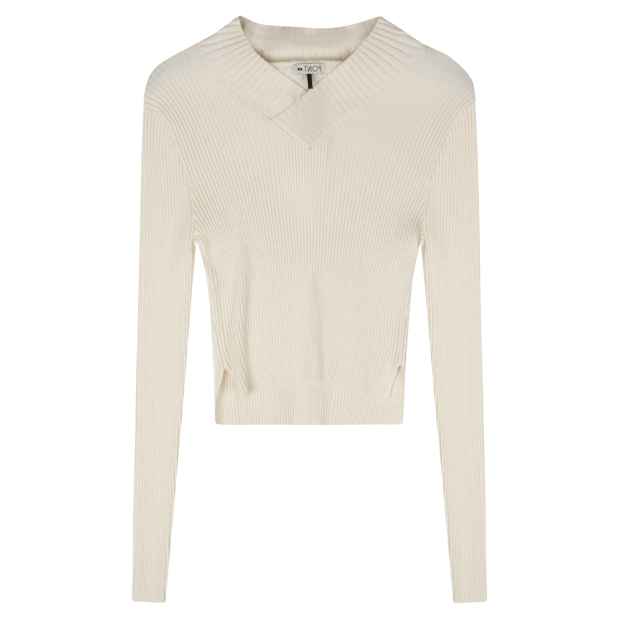 Point V Neck Cropped Sweater