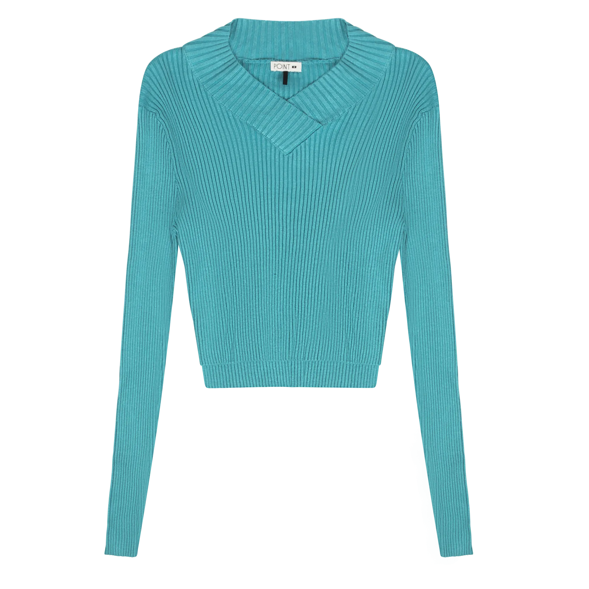 Point V Neck Cropped Sweater