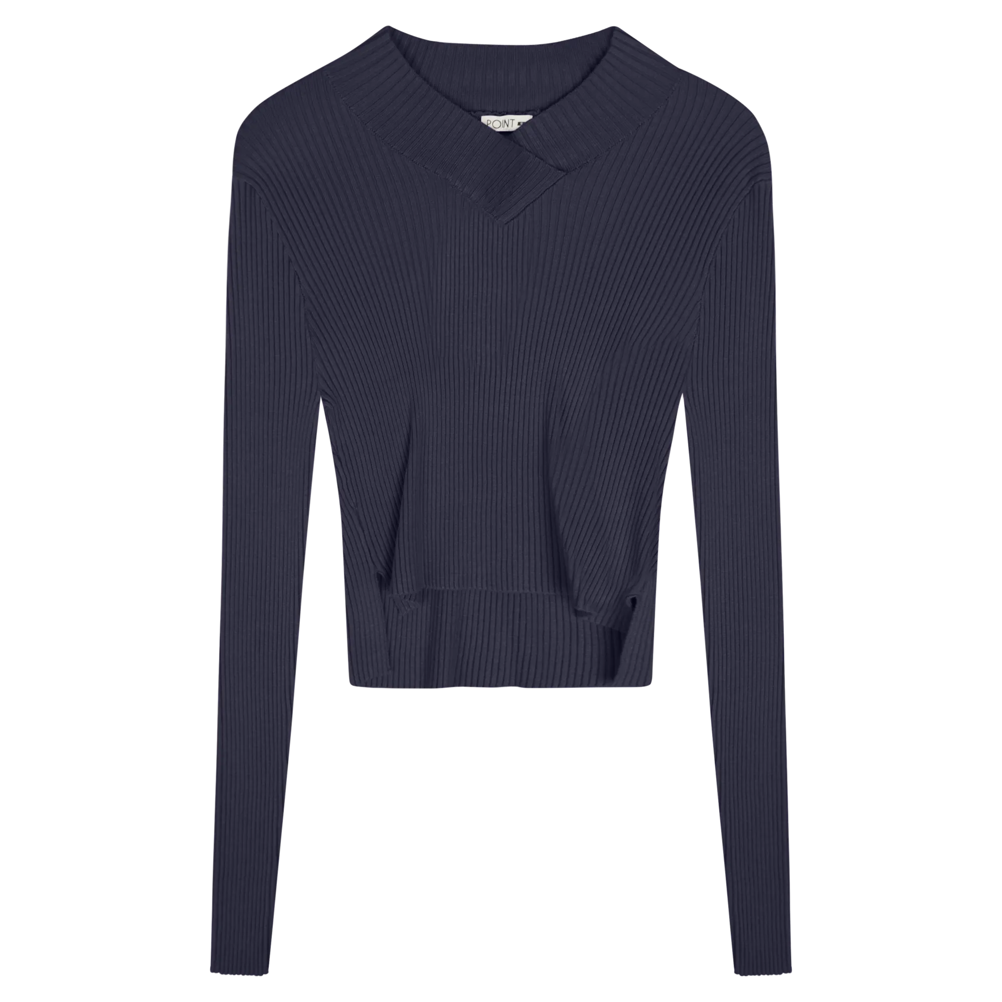 Point V Neck Cropped Sweater