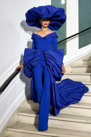 Portrait Collar Draped Cape Top