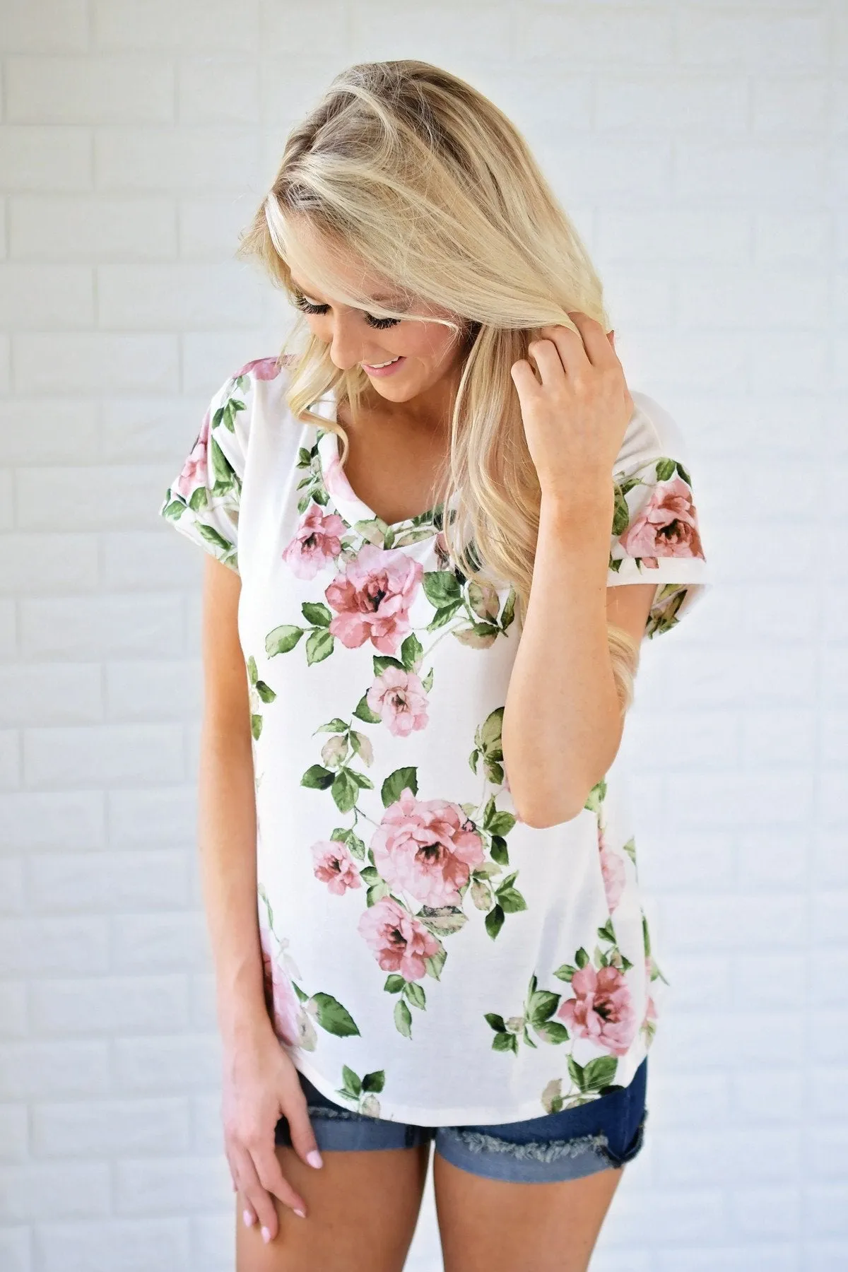 Pretty Things Ivory Floral Top