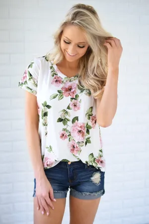 Pretty Things Ivory Floral Top