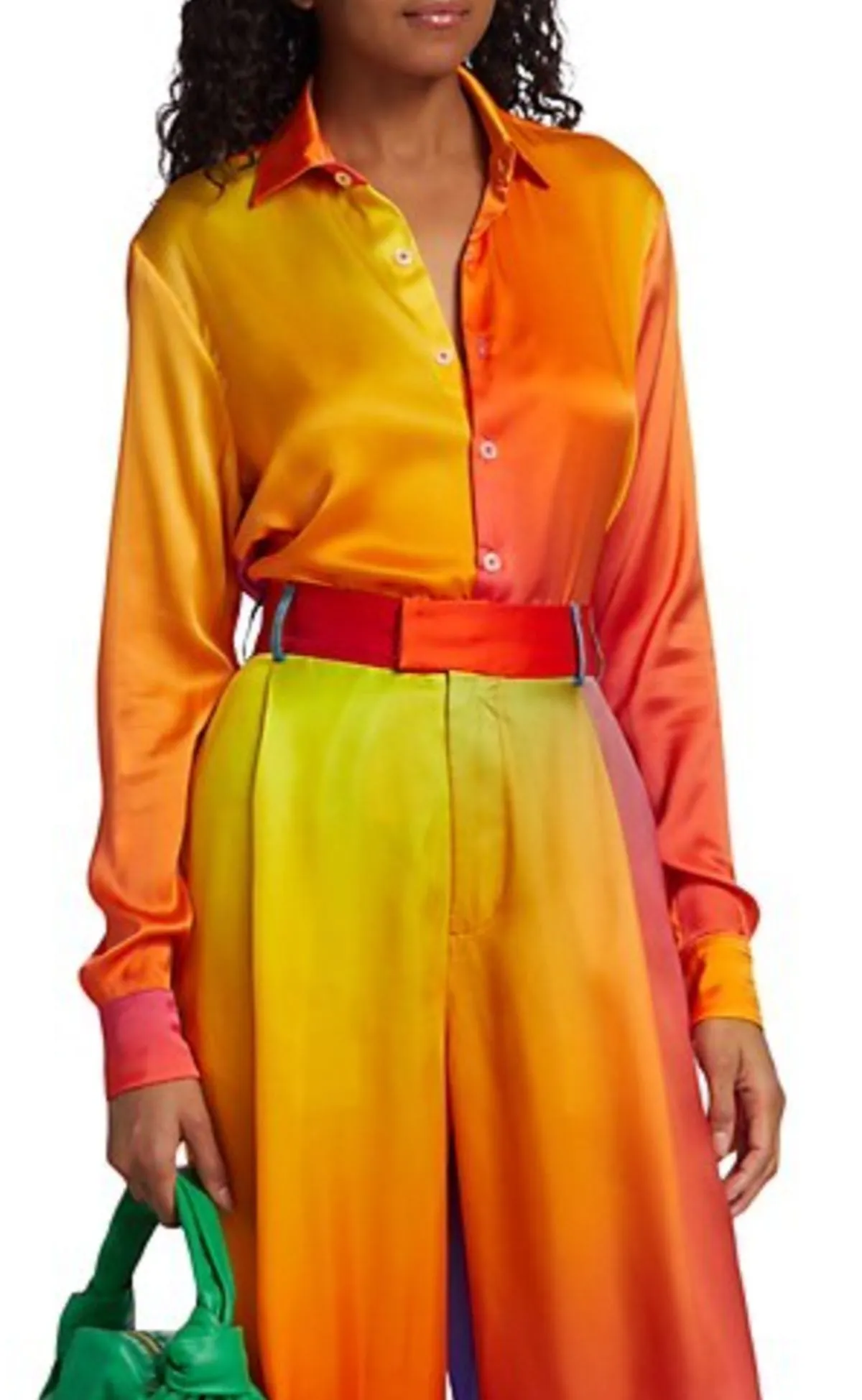 Prism Sunrise Silk Button Up Shirt