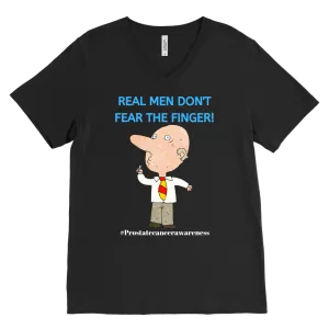 "Real Men Don't Fear The Finger" Mens Prostate Cancer T-shirt