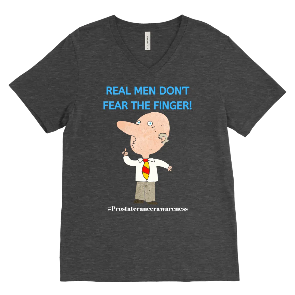 "Real Men Don't Fear The Finger" Mens Prostate Cancer T-shirt