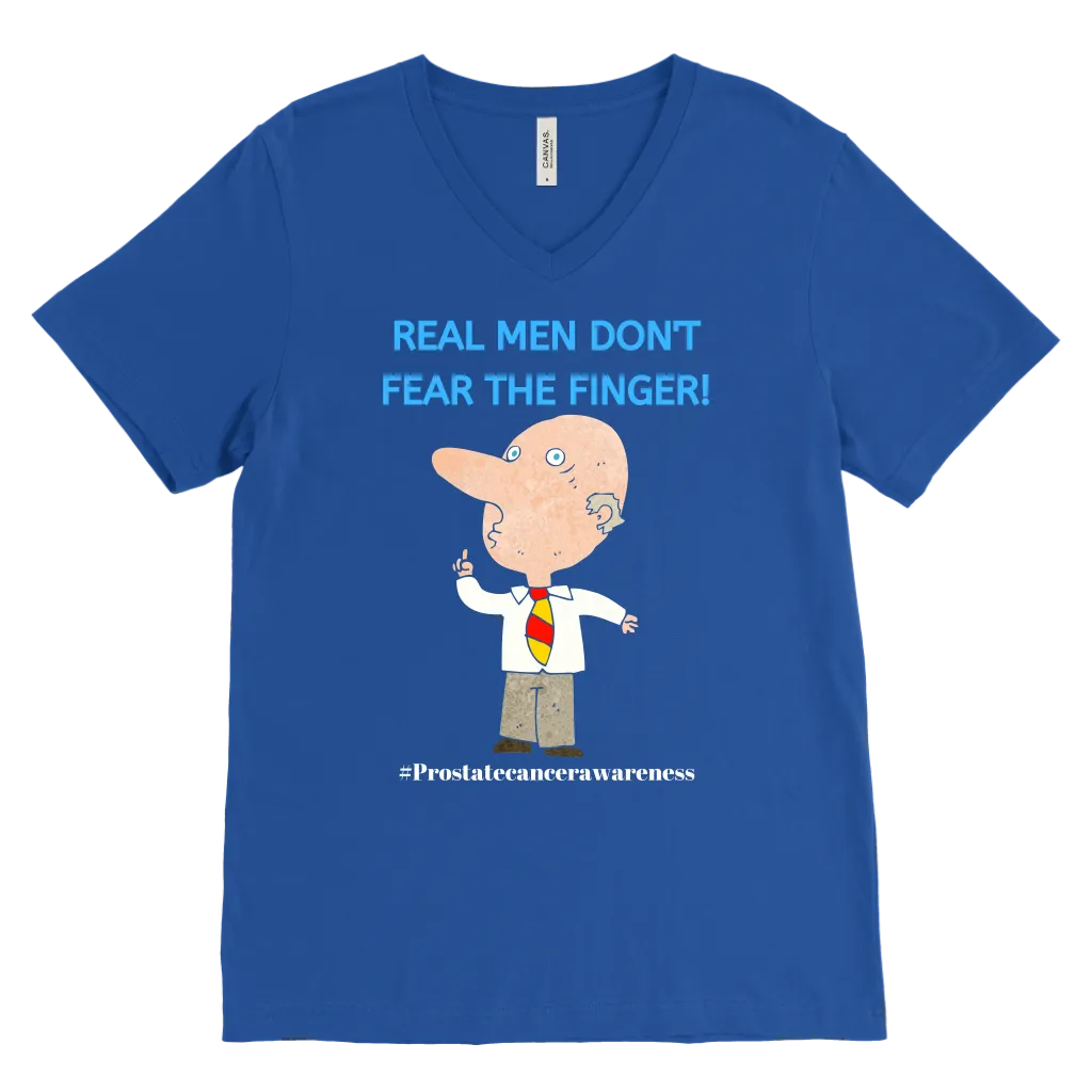 "Real Men Don't Fear The Finger" Mens Prostate Cancer T-shirt