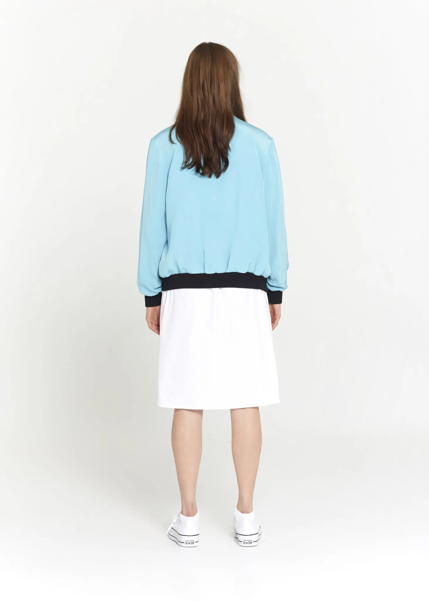 "The Limited Edition Crepe Bomber" in Blue