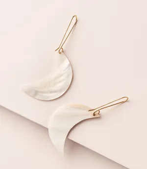 Rajani Crescent Moon Drop Earrings - Mother of Pearl by Matr Boomie