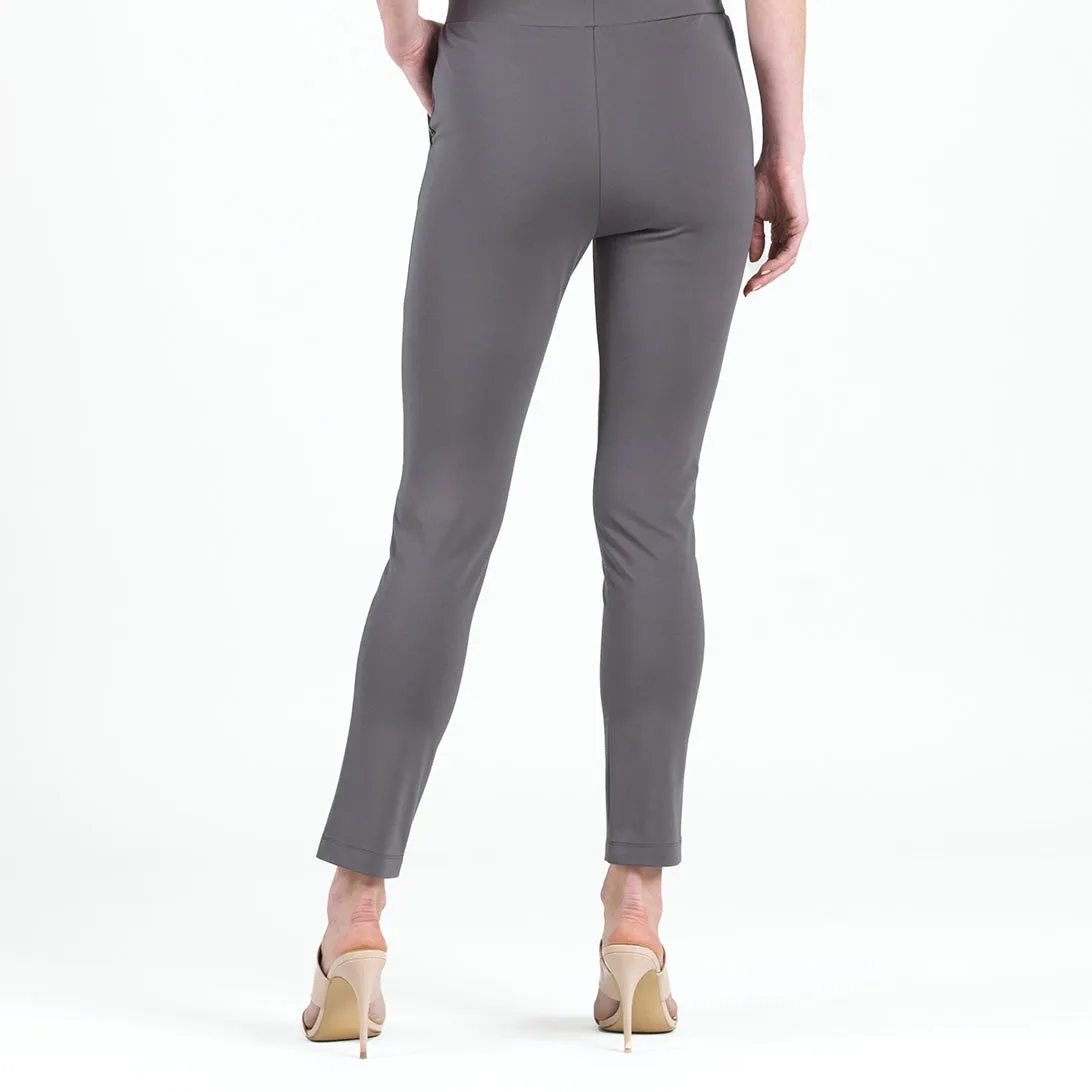 Rayon-Ponte Knit - Straight Leg Pocket Pant - Mocha