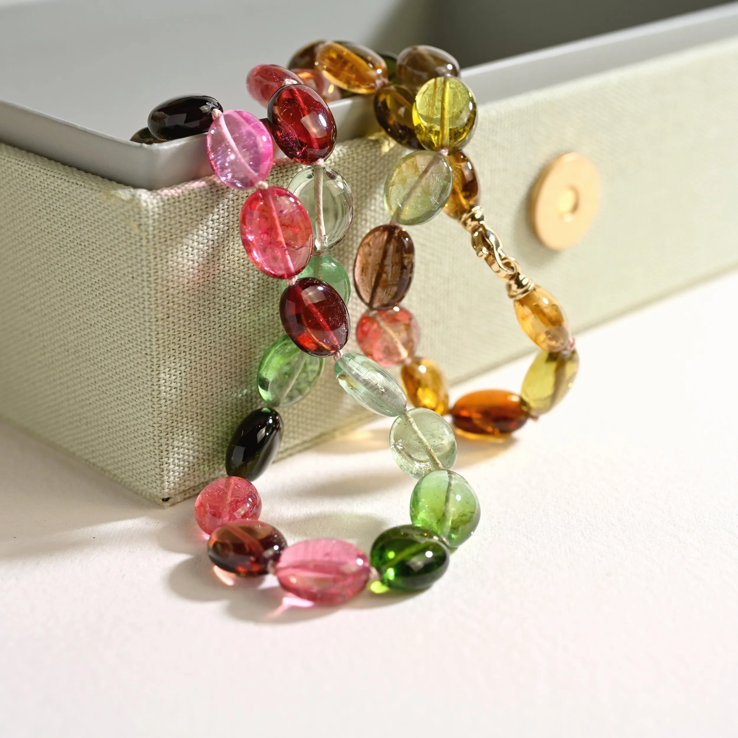 Ready to Ship - Smooth Tourmaline Beaded Necklace