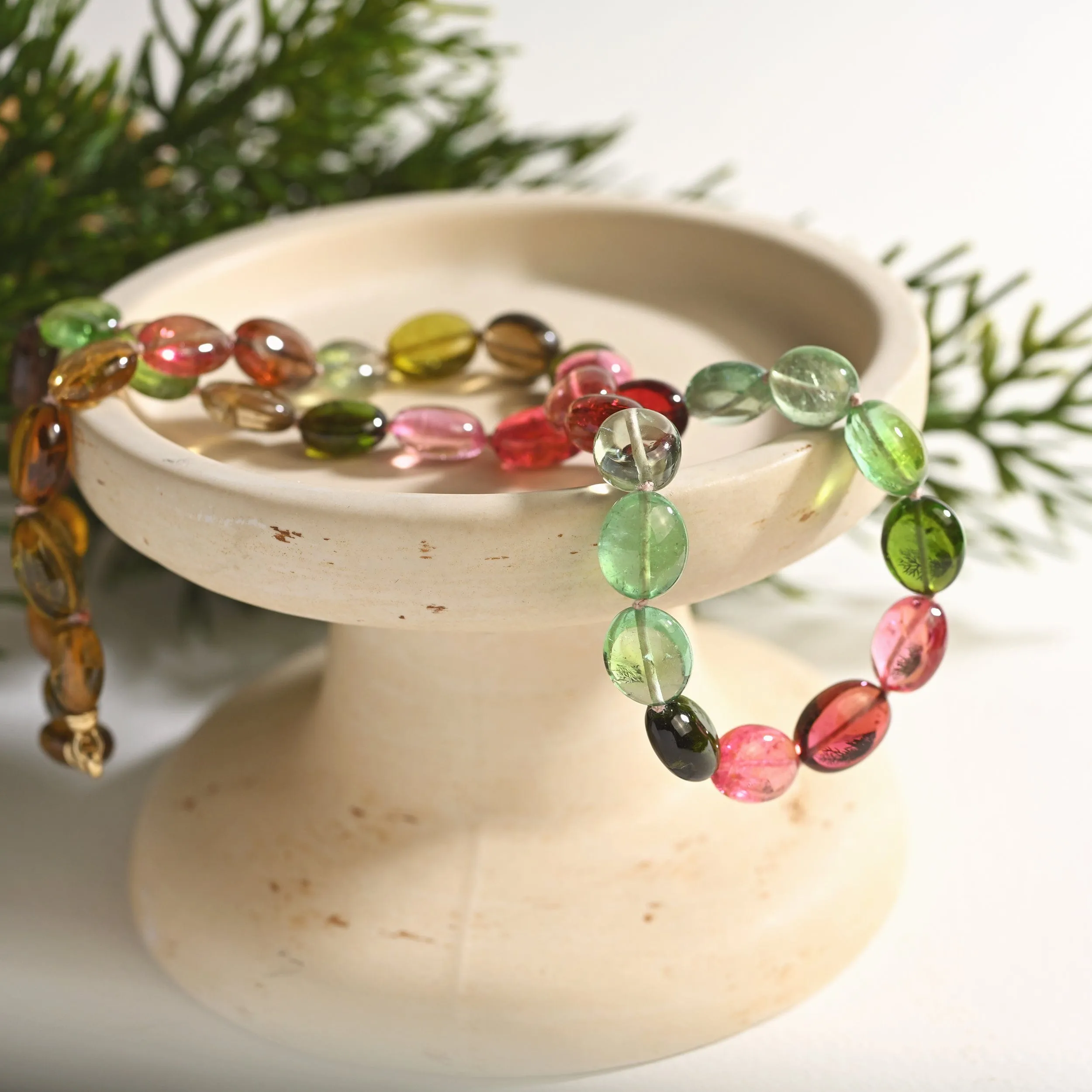 Ready to Ship - Smooth Tourmaline Beaded Necklace