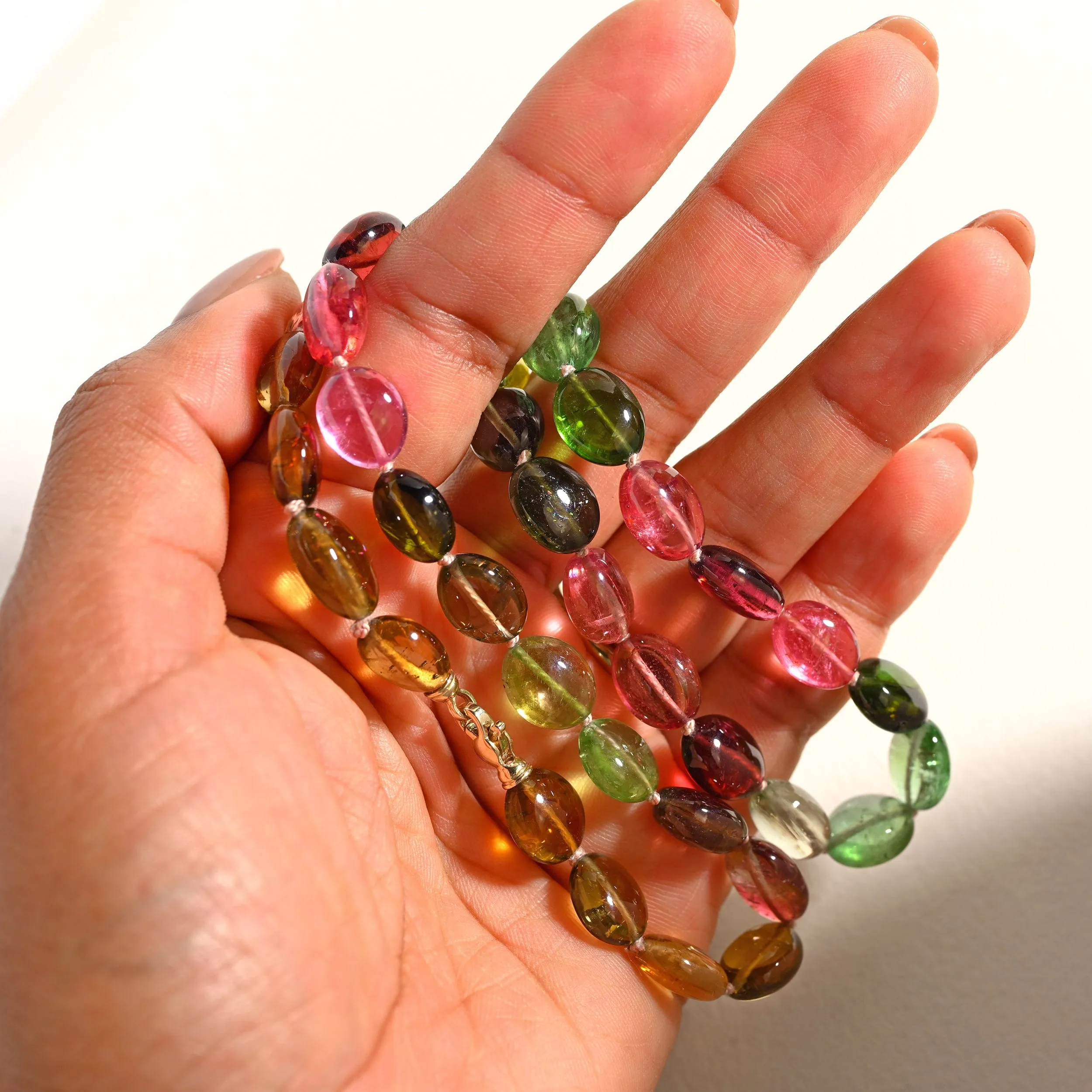 Ready to Ship - Smooth Tourmaline Beaded Necklace