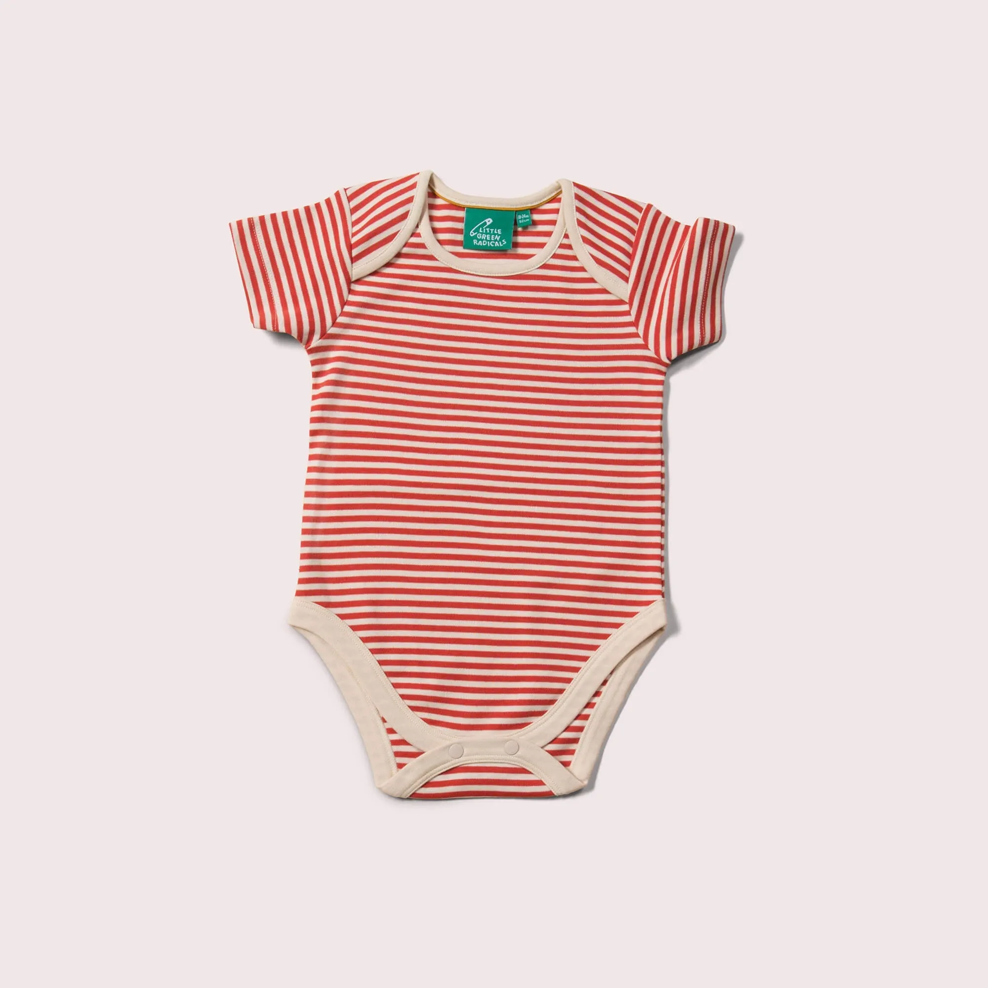 Red & Blue Striped Organic Baby Bodysuit Set - 2 Pack
