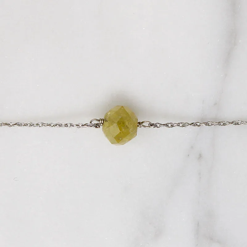Refined Faceted Green Diamond Bead Necklace by brunet