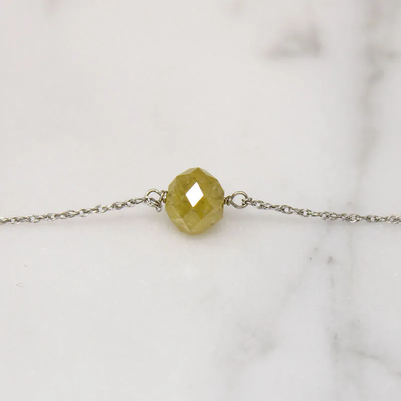 Refined Faceted Green Diamond Bead Necklace by brunet