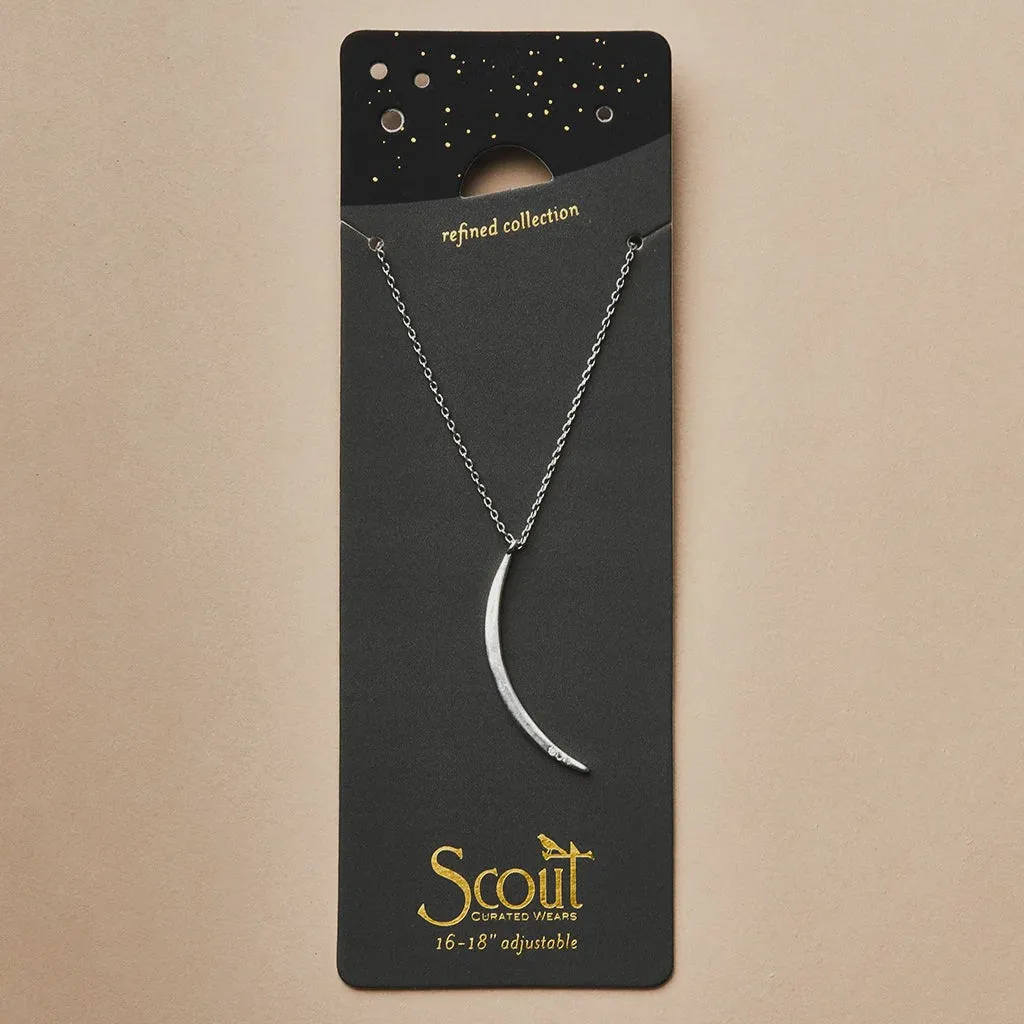 Refined Necklace Gibbous Slice/Silver