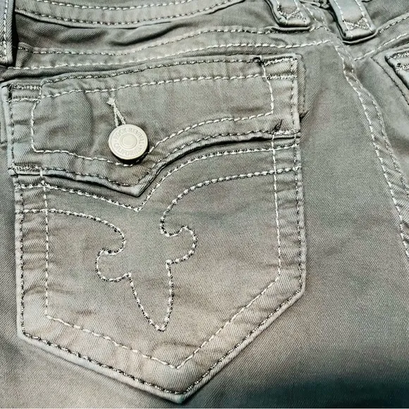 Rock Revival Gray Arjean 28 pants mid-rise skinny stretch GUC