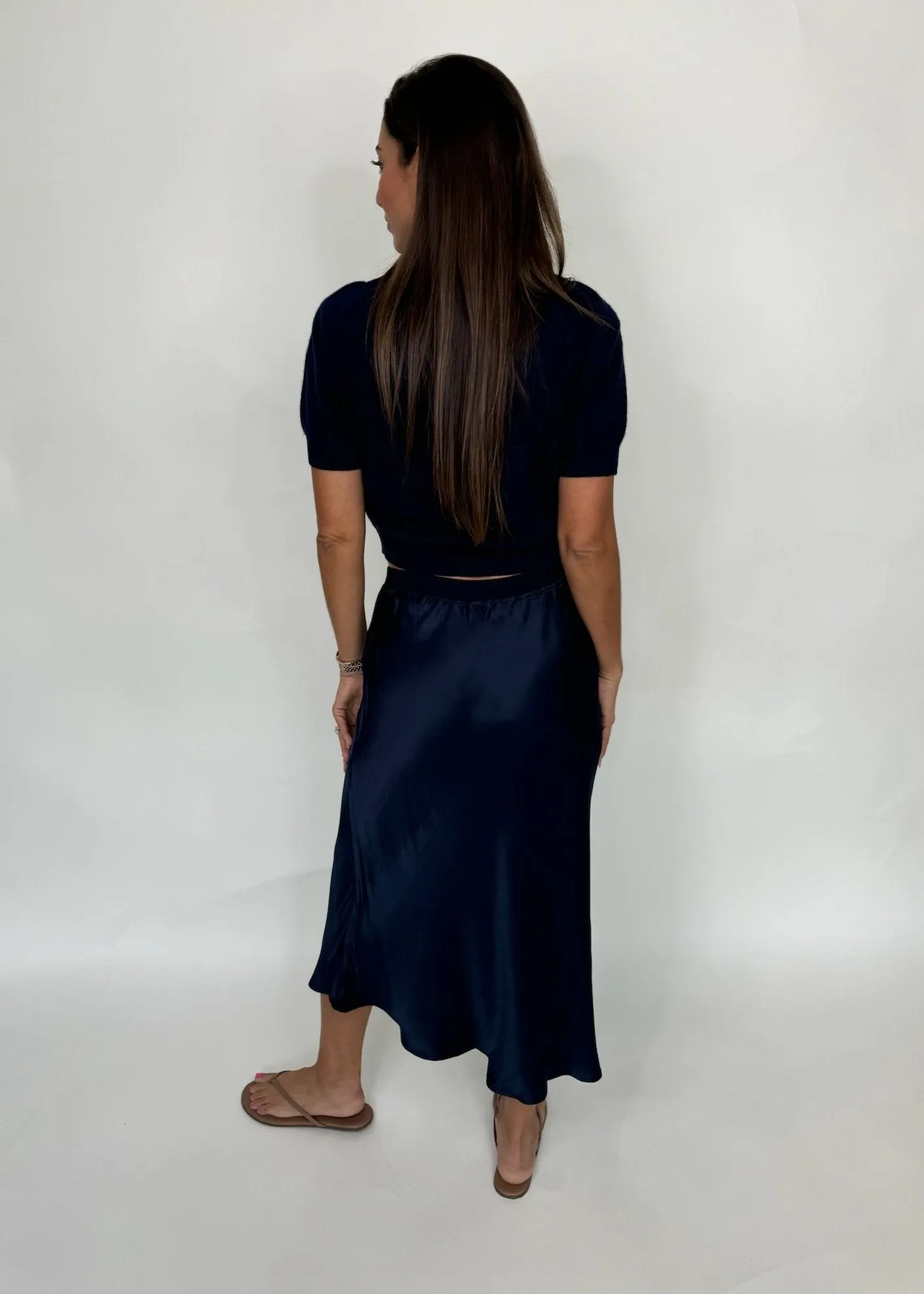 Rose and Crown Cashmere S/S Sweater Navy
