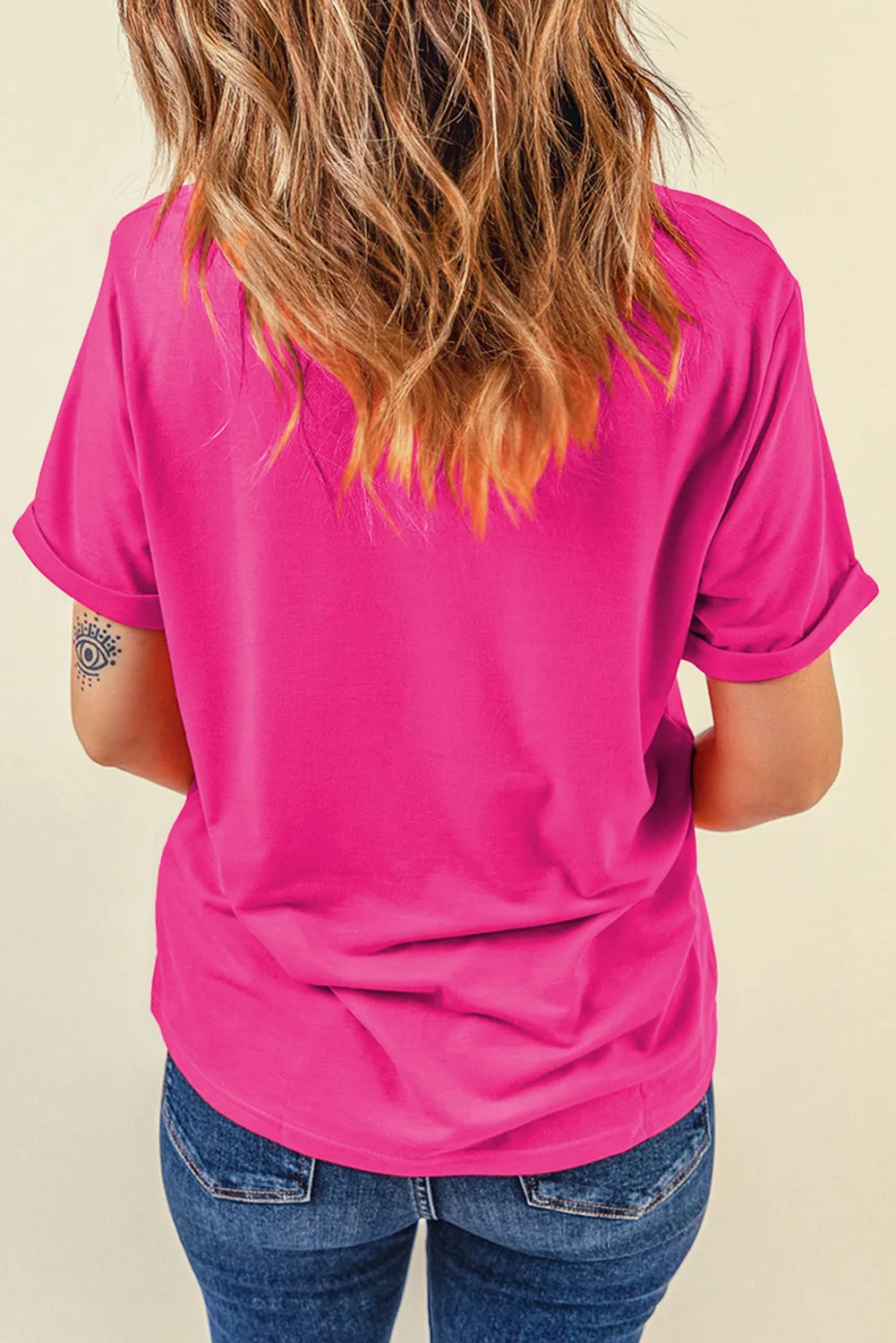 Rose Red MAMA Graphic Crew Neck Tee