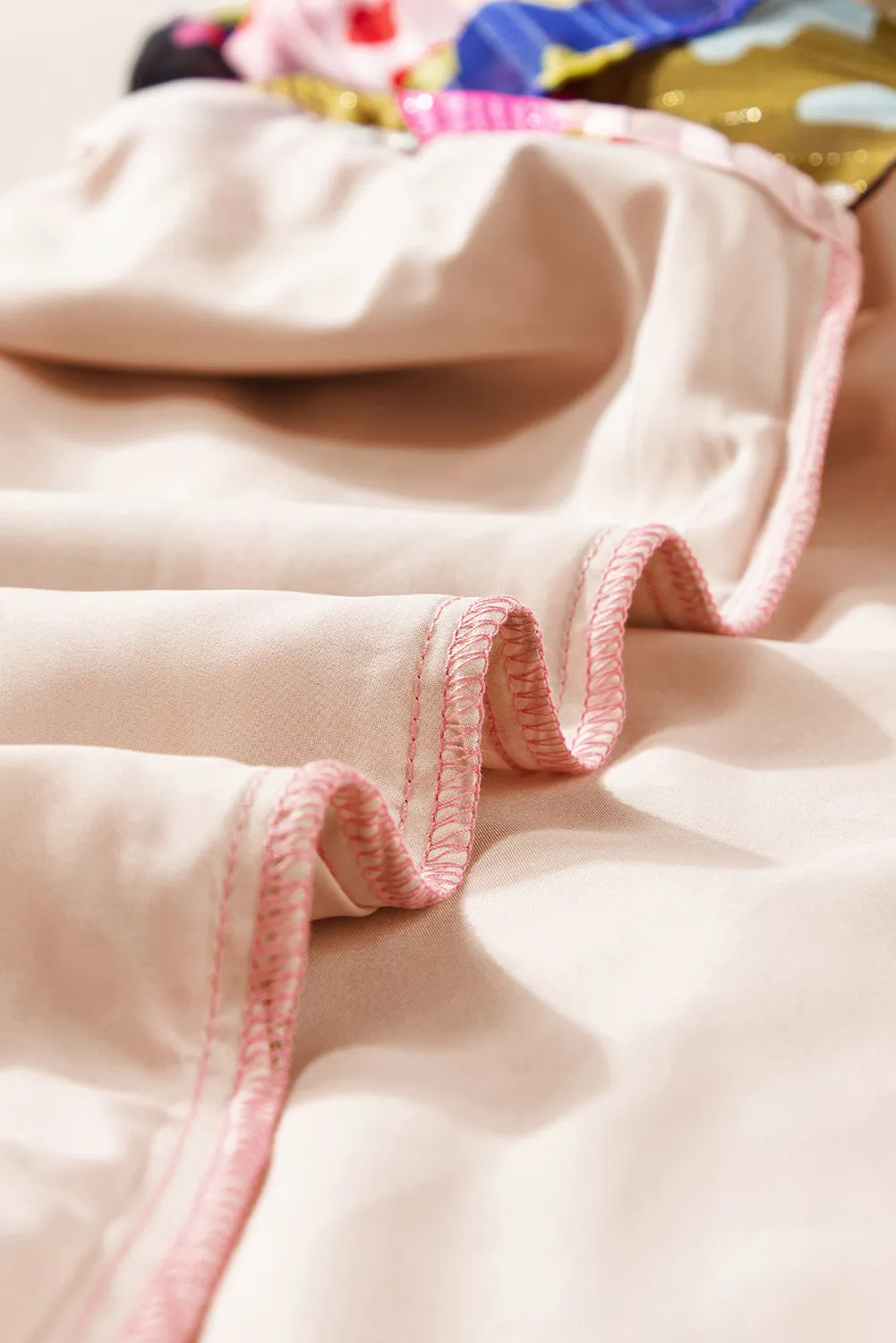 Rose V Neck Crinkled Blouse