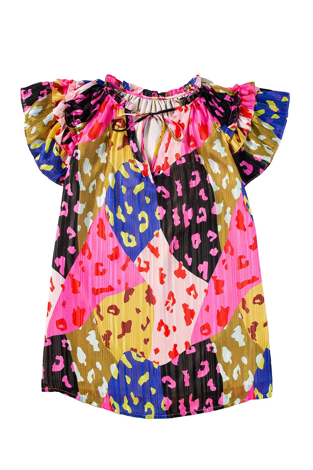 Rose V Neck Crinkled Blouse