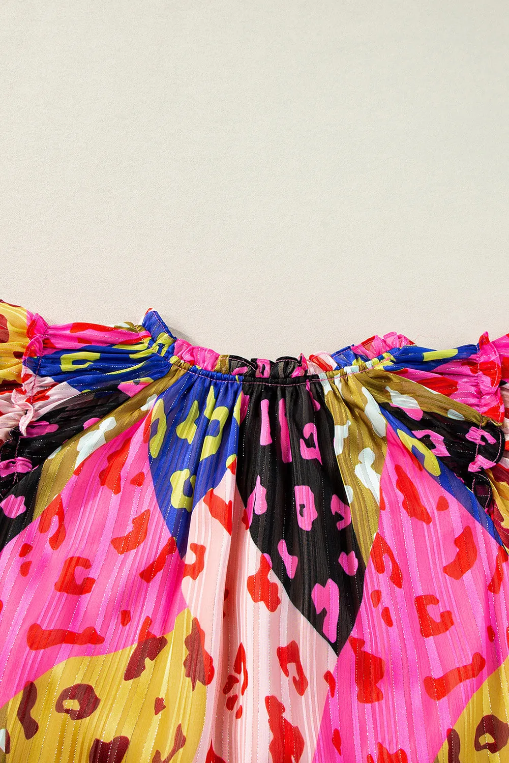 Rose V Neck Crinkled Blouse