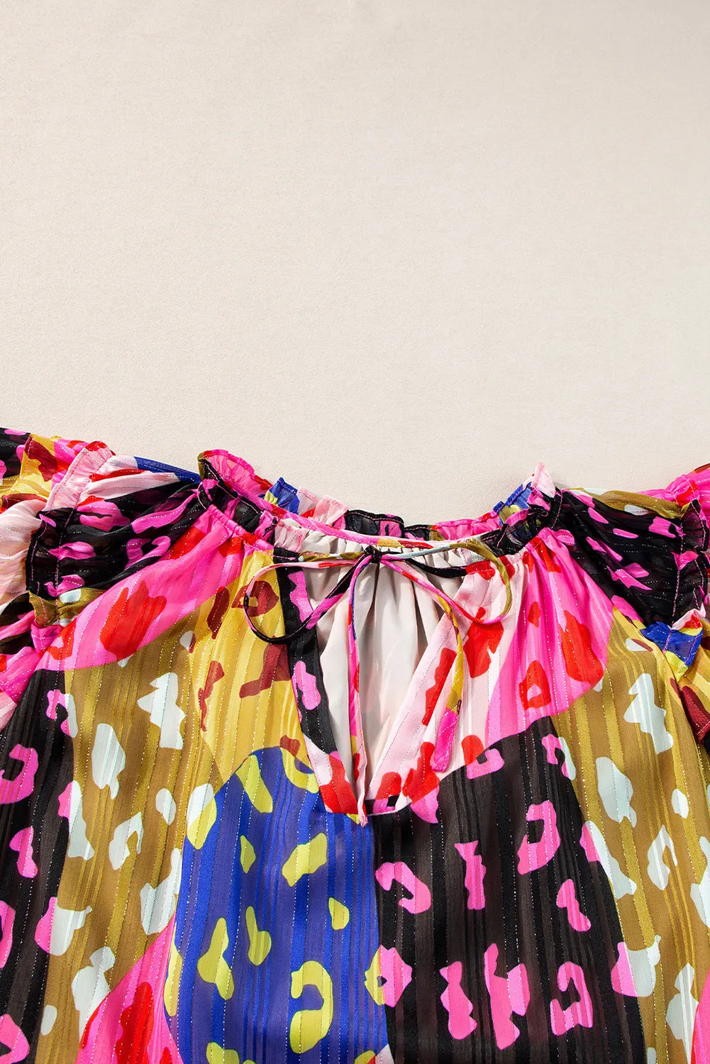 Rose V Neck Crinkled Blouse