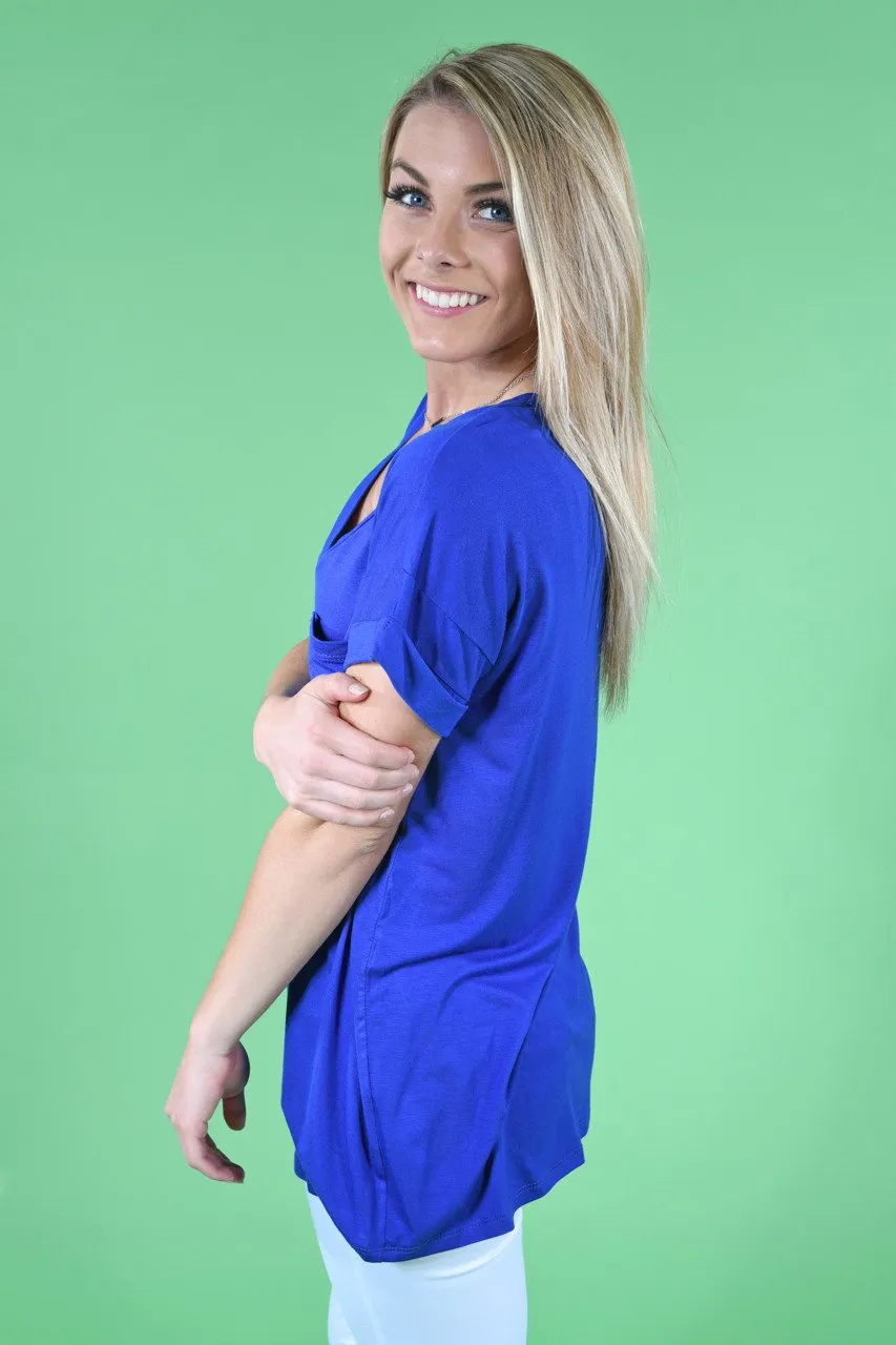 Royal Blue Essential V-Neck Top