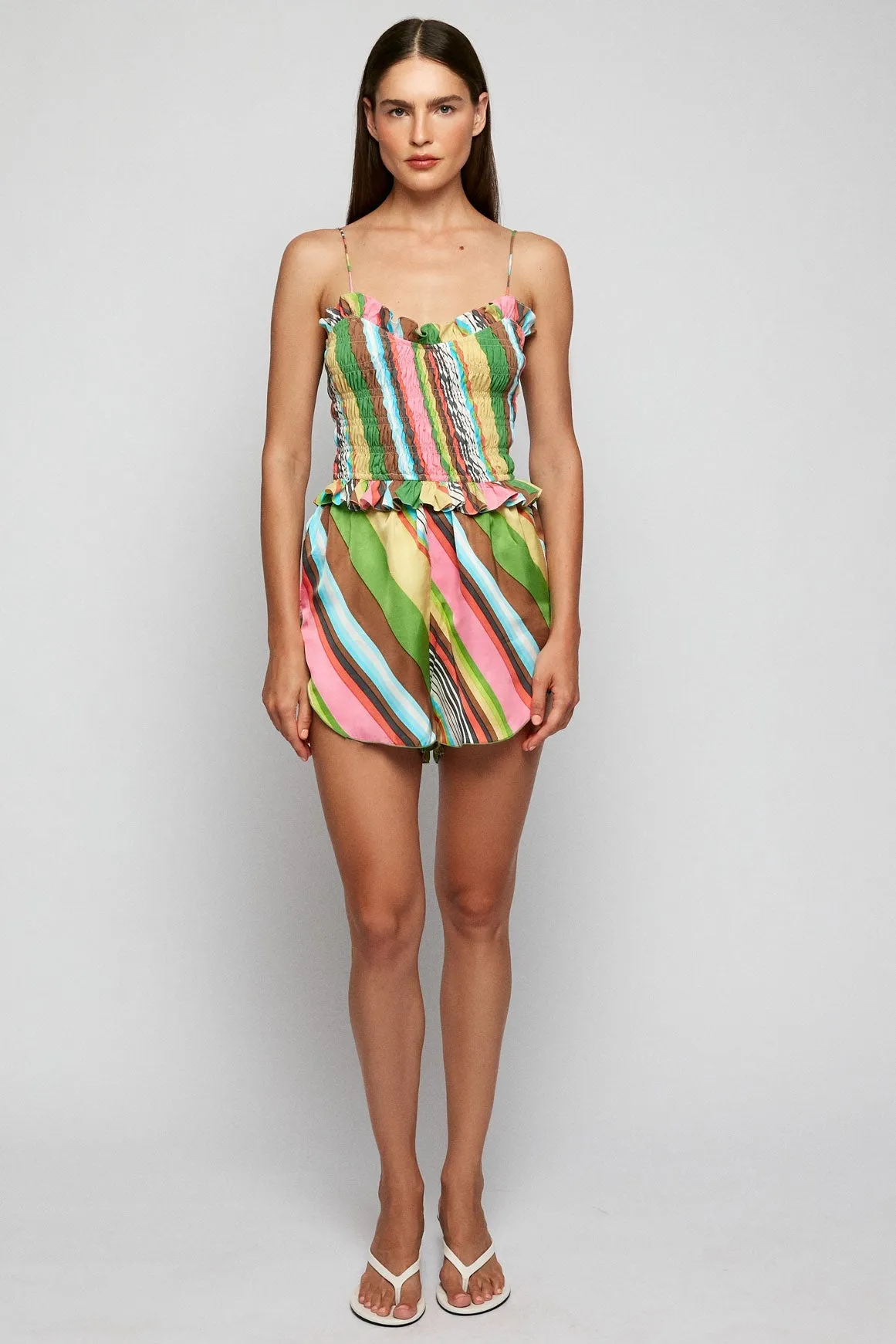 Ruffled Spaghetti Top | High Waisted Short