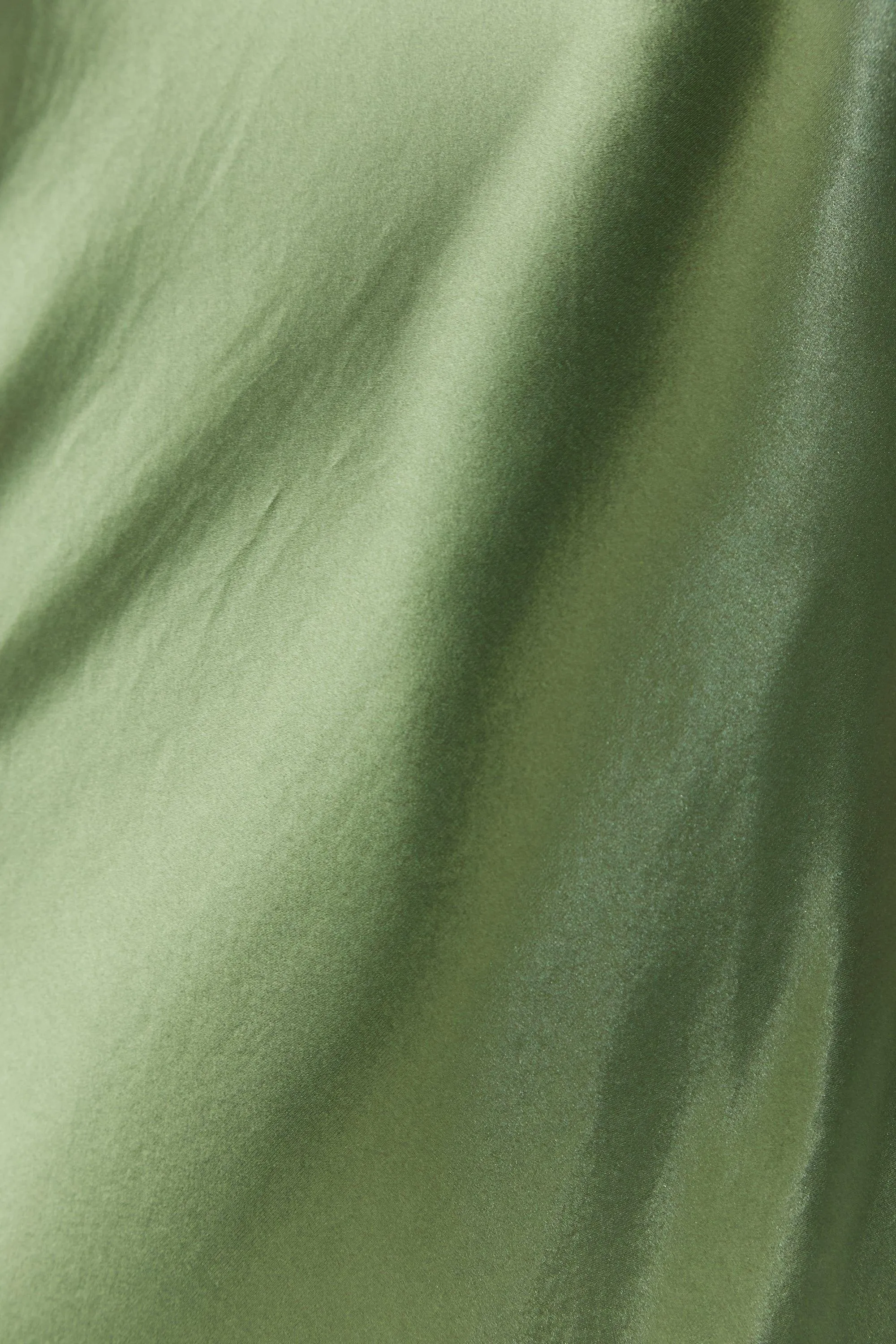 SATIN TIE BACK STRAPLESS MAXI | OLIVE