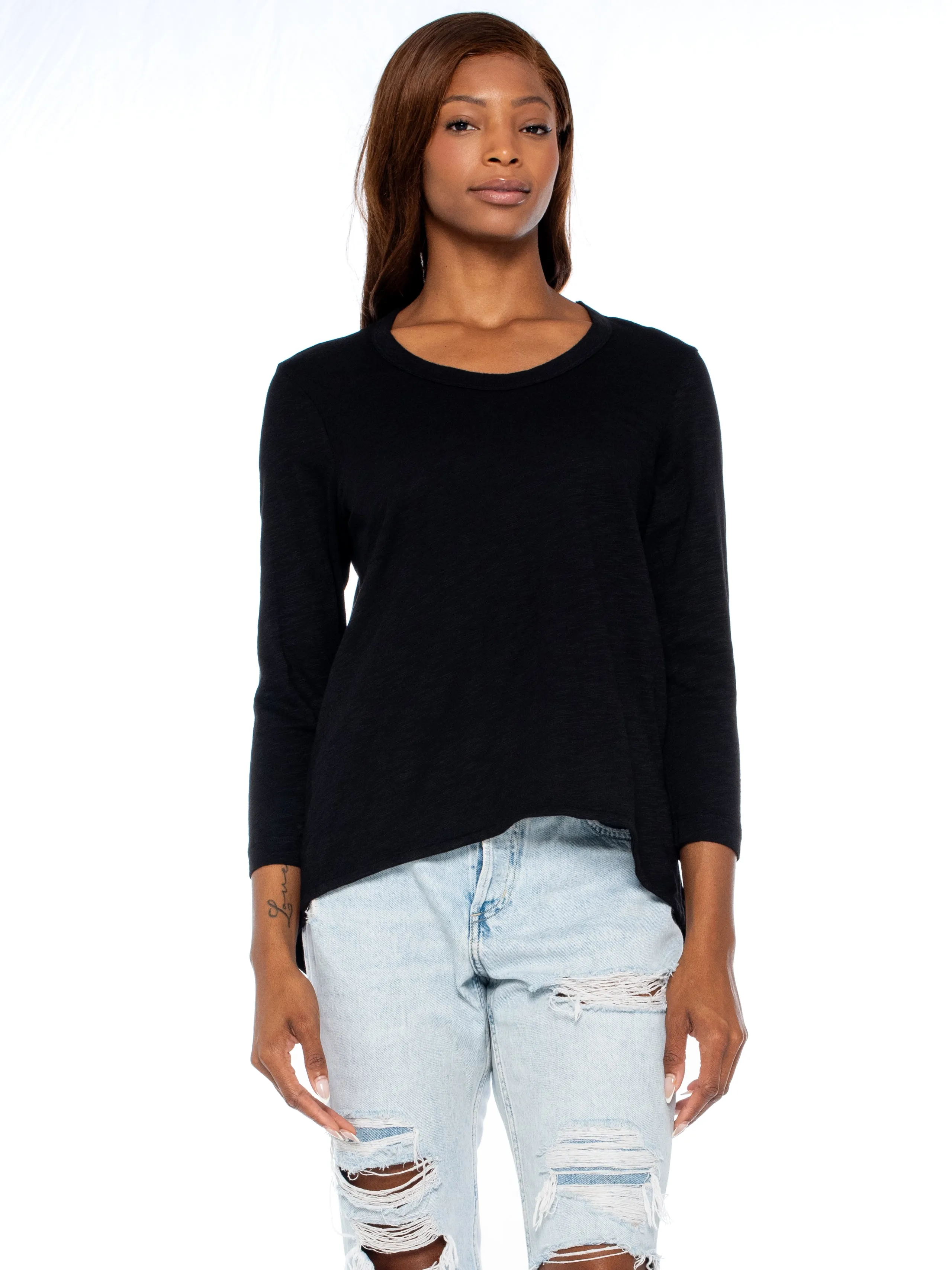 Scoopy Neck 3/4 Sleeve BF Tee