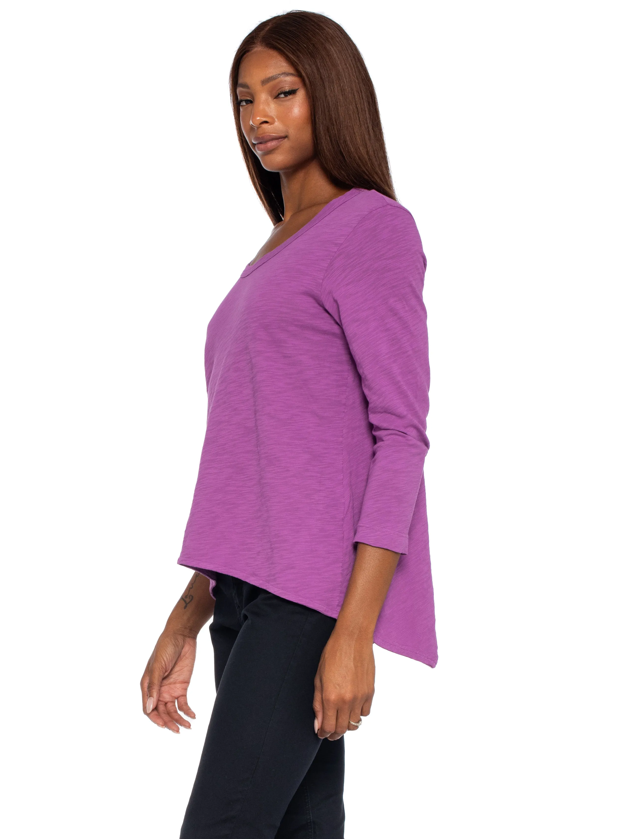 Scoopy Neck 3/4 Sleeve BF Tee