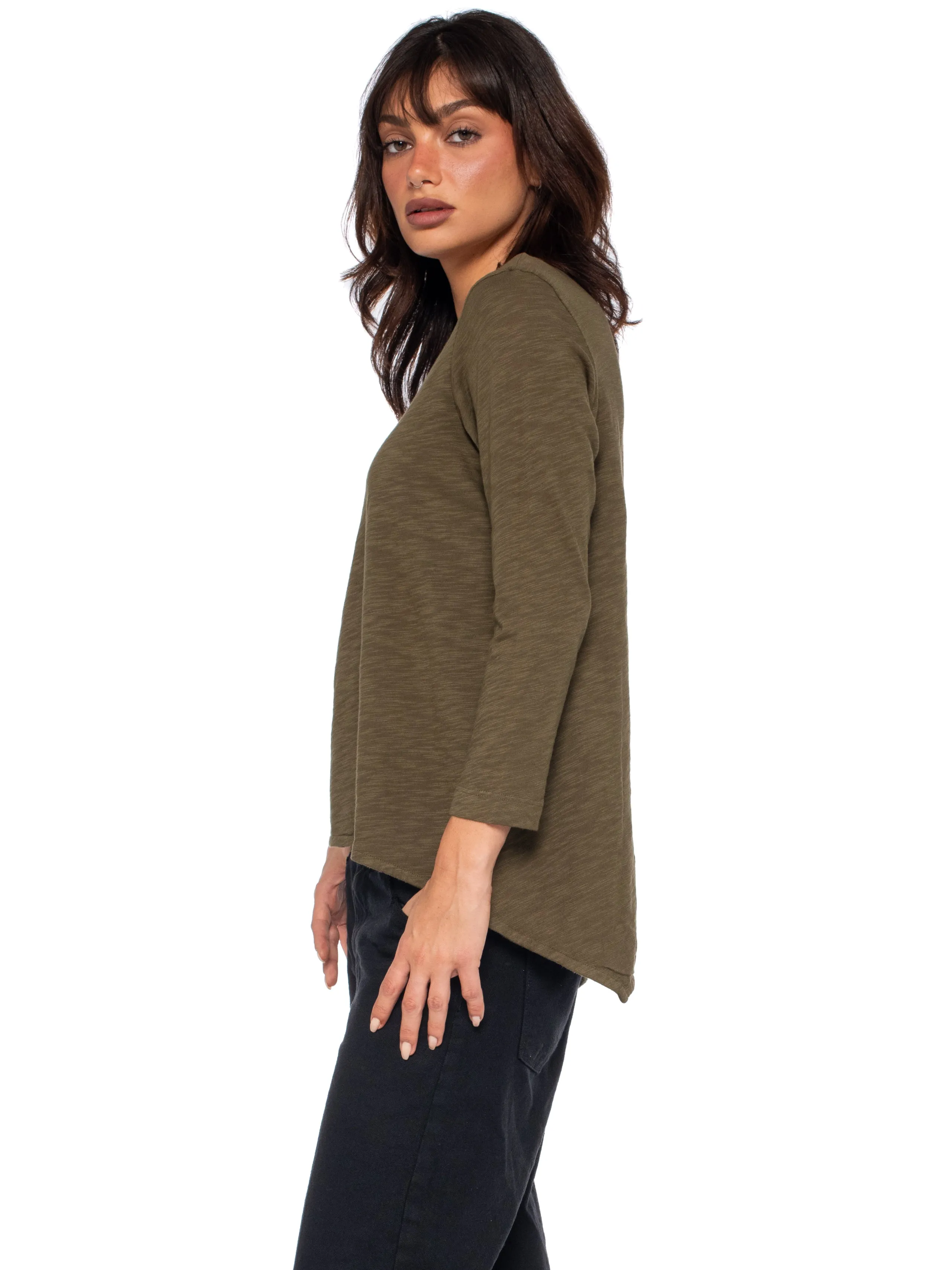 Scoopy Neck 3/4 Sleeve BF Tee