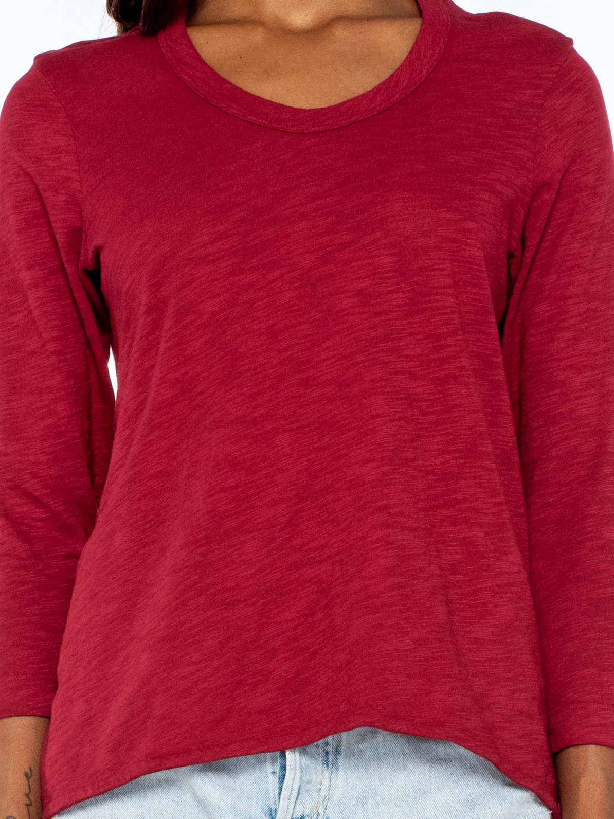 Scoopy Neck 3/4 Sleeve BF Tee