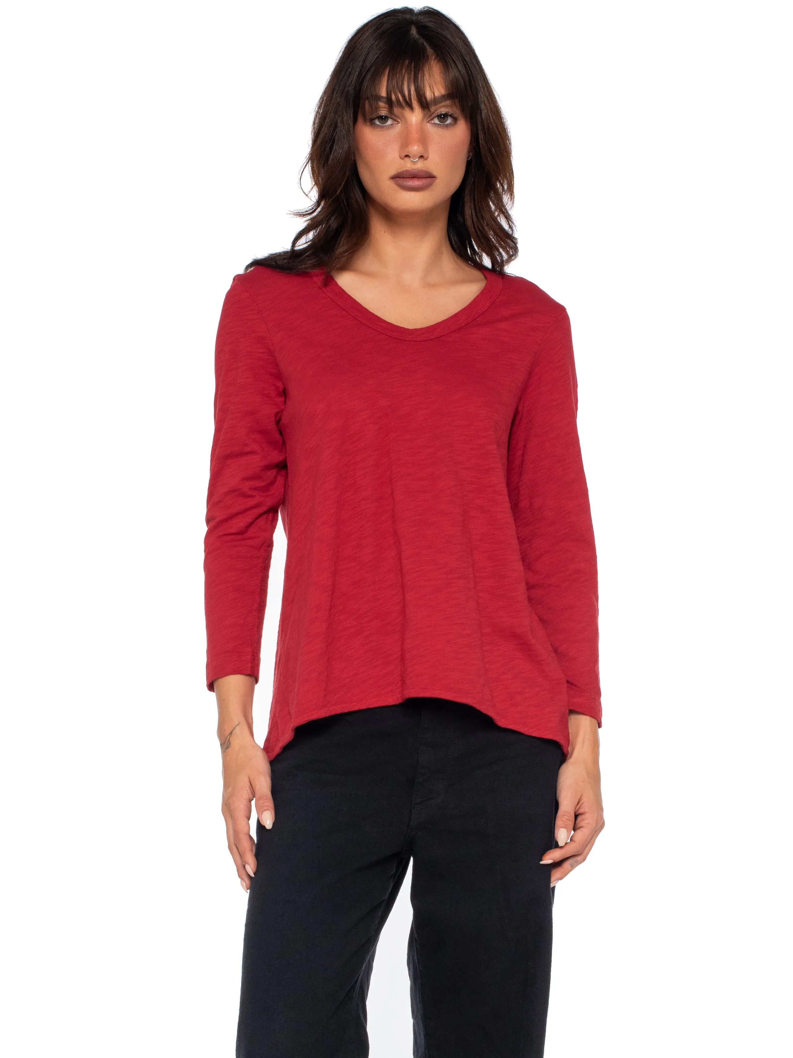 Scoopy Neck 3/4 Sleeve BF Tee