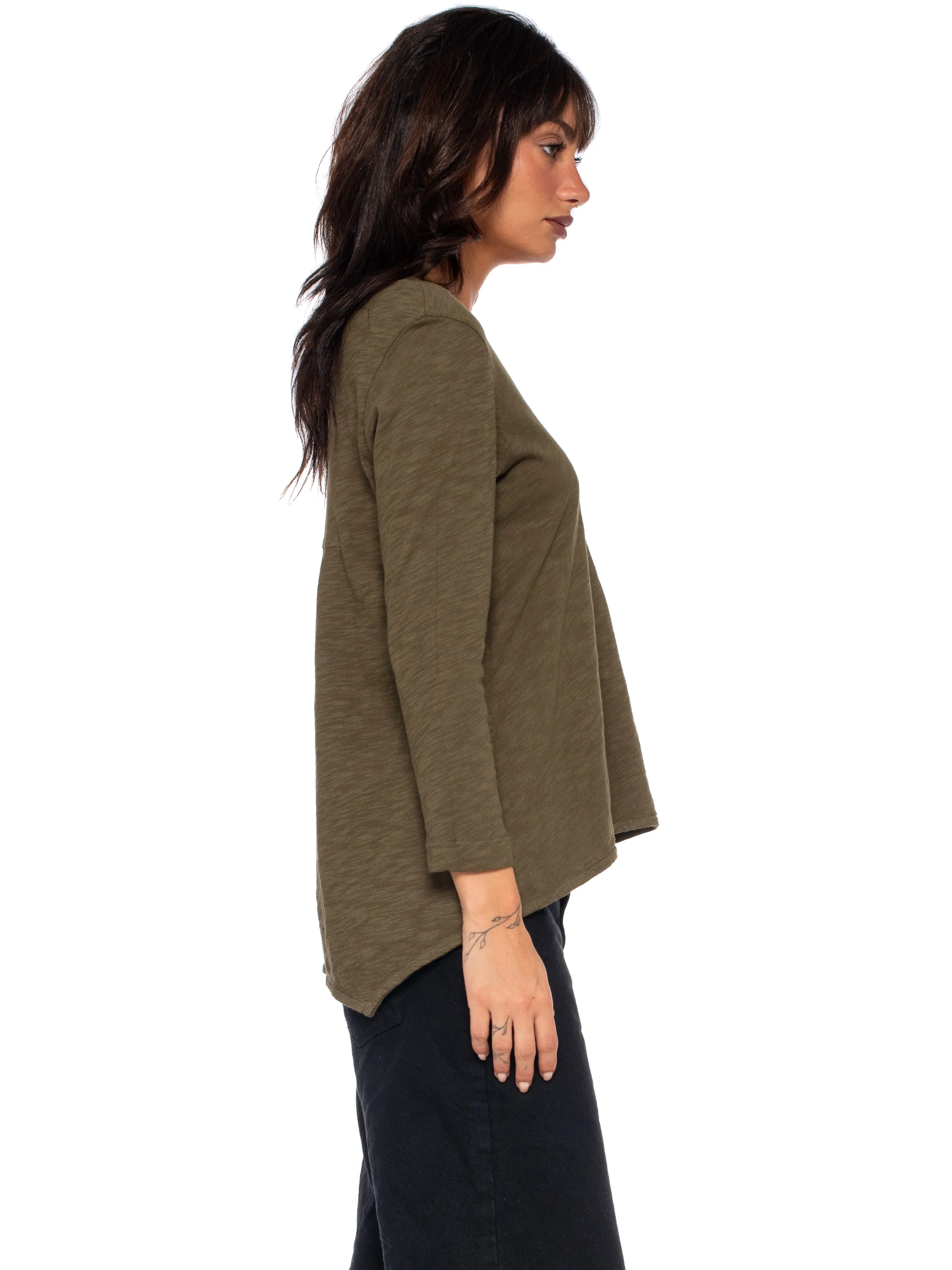 Scoopy Neck 3/4 Sleeve BF Tee