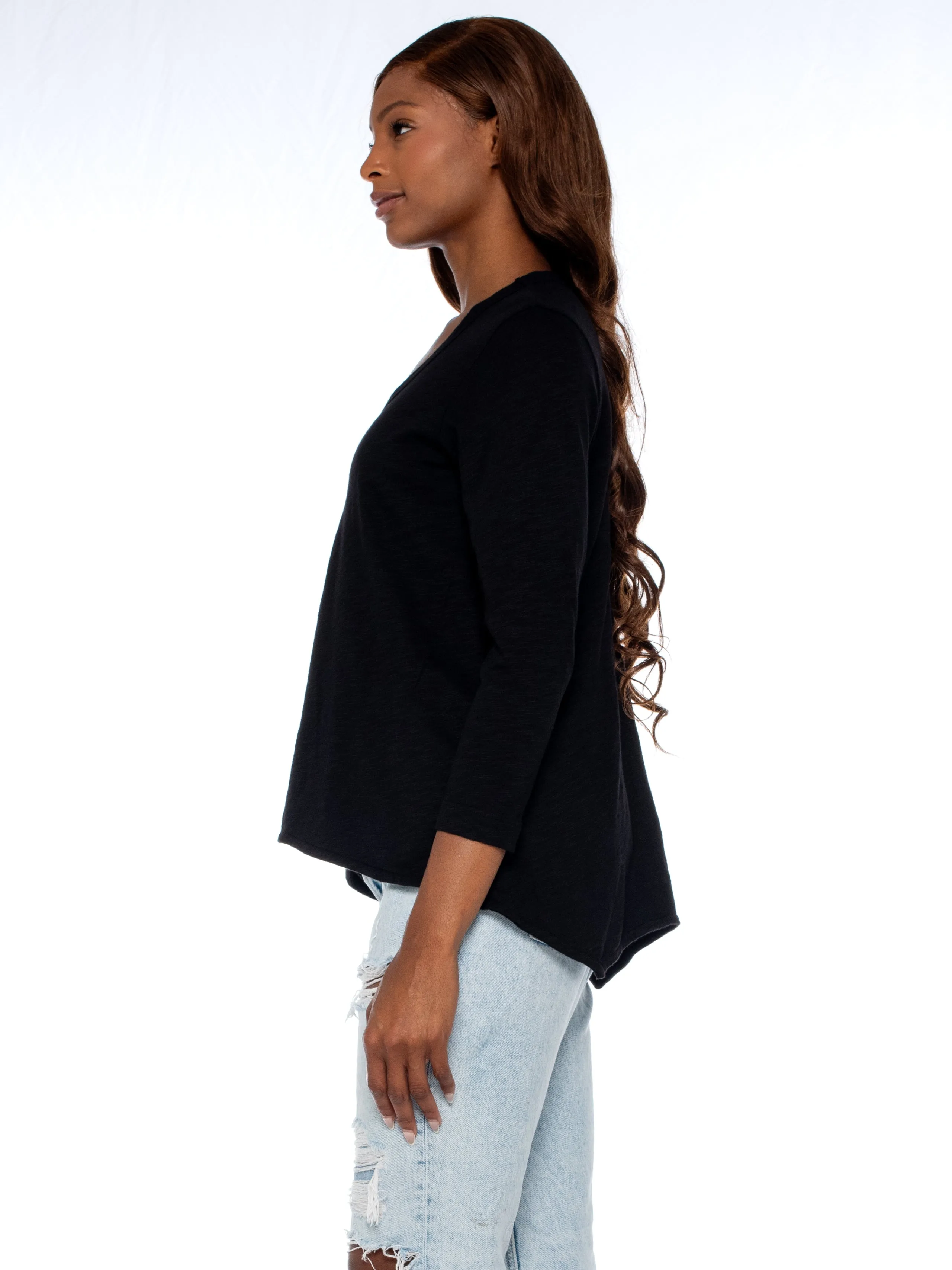 Scoopy Neck 3/4 Sleeve BF Tee