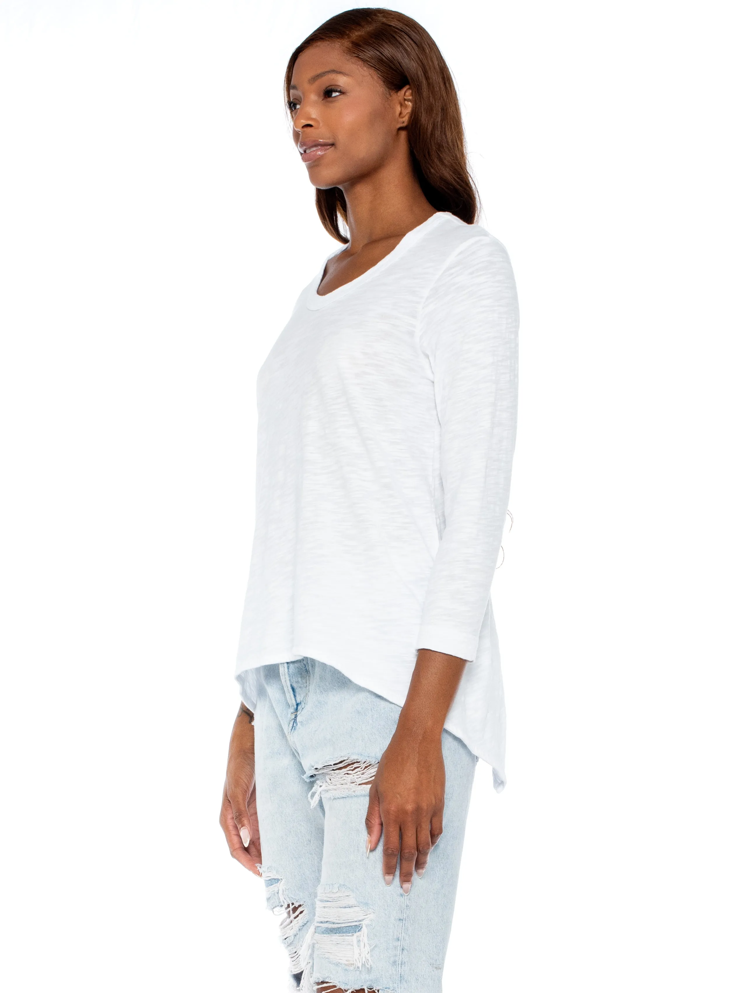 Scoopy Neck 3/4 Sleeve BF Tee