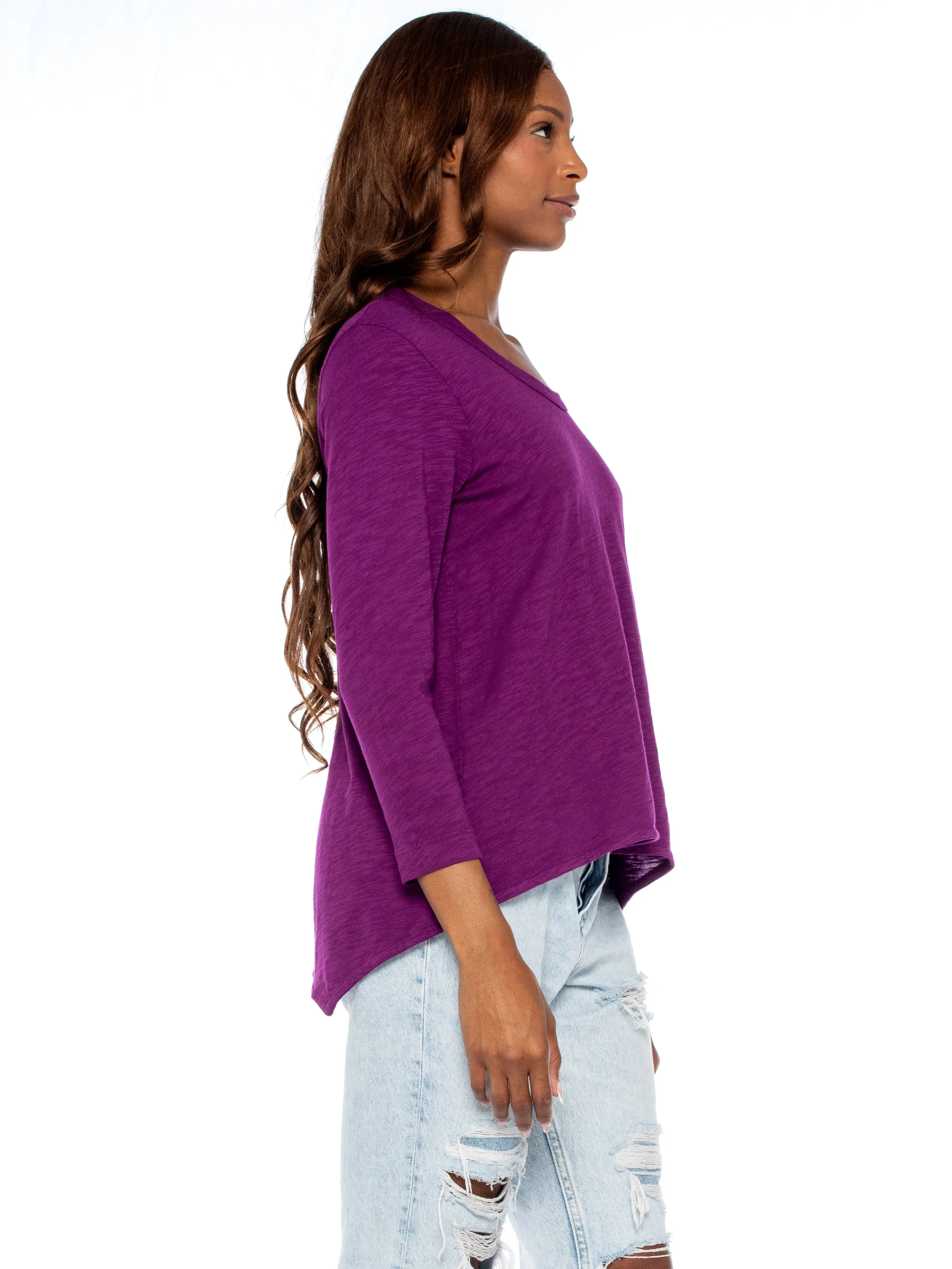 Scoopy Neck 3/4 Sleeve BF Tee