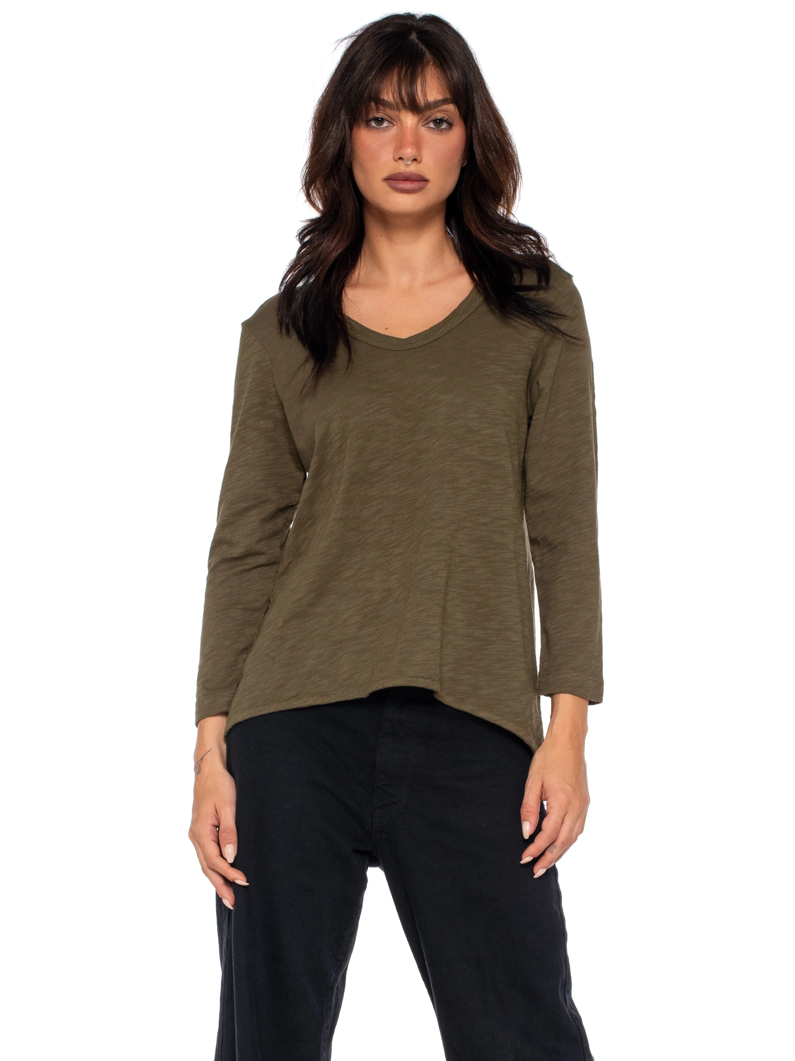 Scoopy Neck 3/4 Sleeve BF Tee