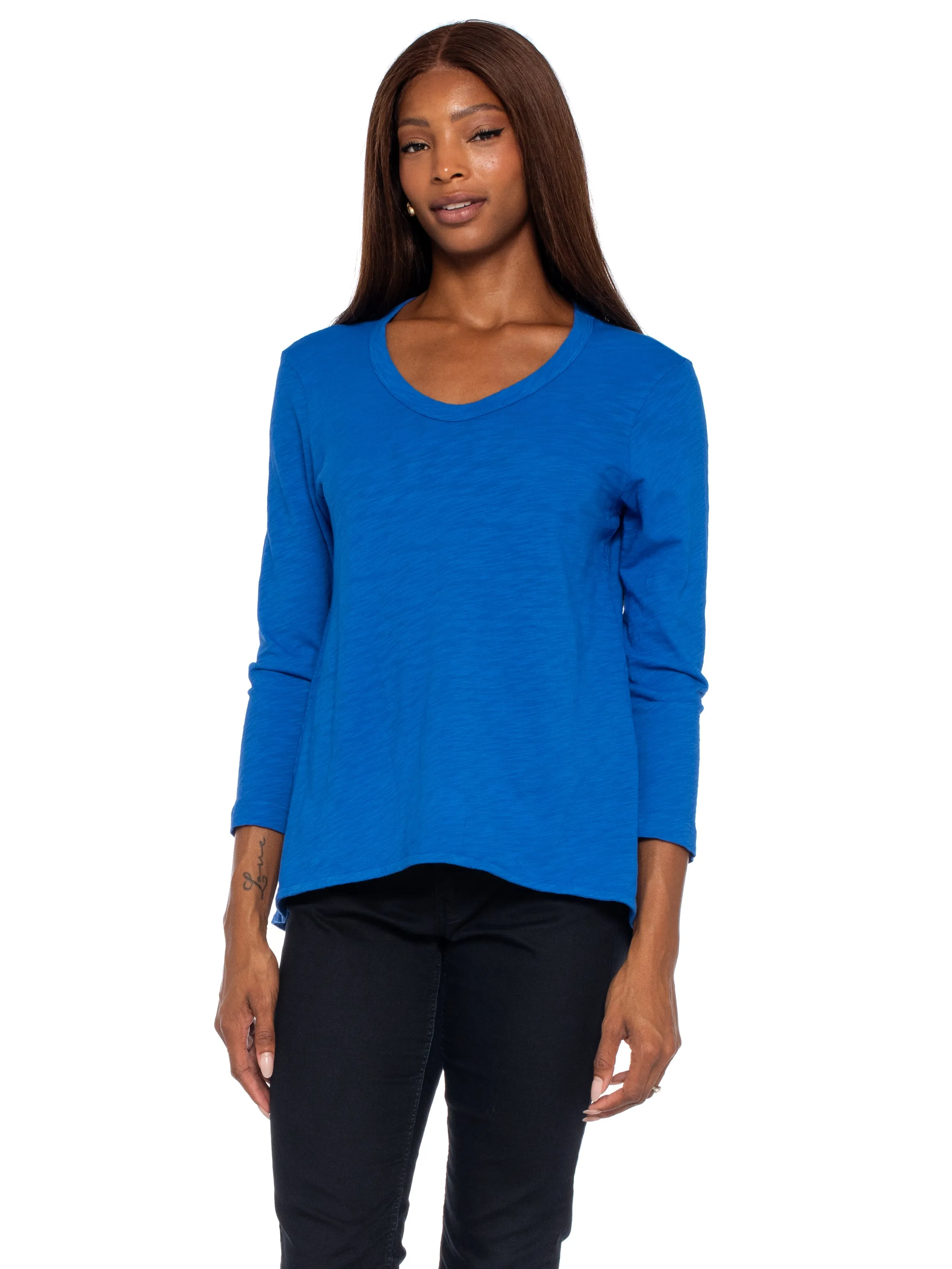Scoopy Neck 3/4 Sleeve BF Tee